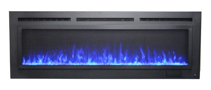 Touchstone Sideline® Steel Mesh Screen 60" Non-Reflective Recessed Electric Fireplace – 80047