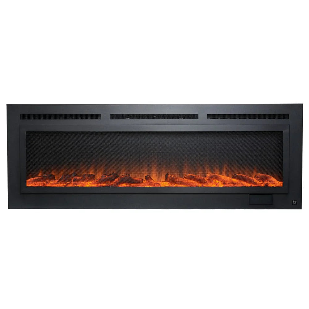 Touchstone Sideline® Steel Mesh Screen 60" Non-Reflective Recessed Electric Fireplace – 80047