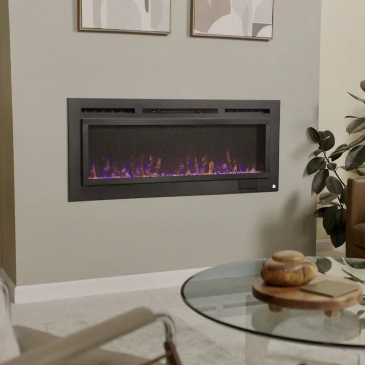 Touchstone Sideline Steel® 50" Recessed Electric Fireplace with Heat – 80013