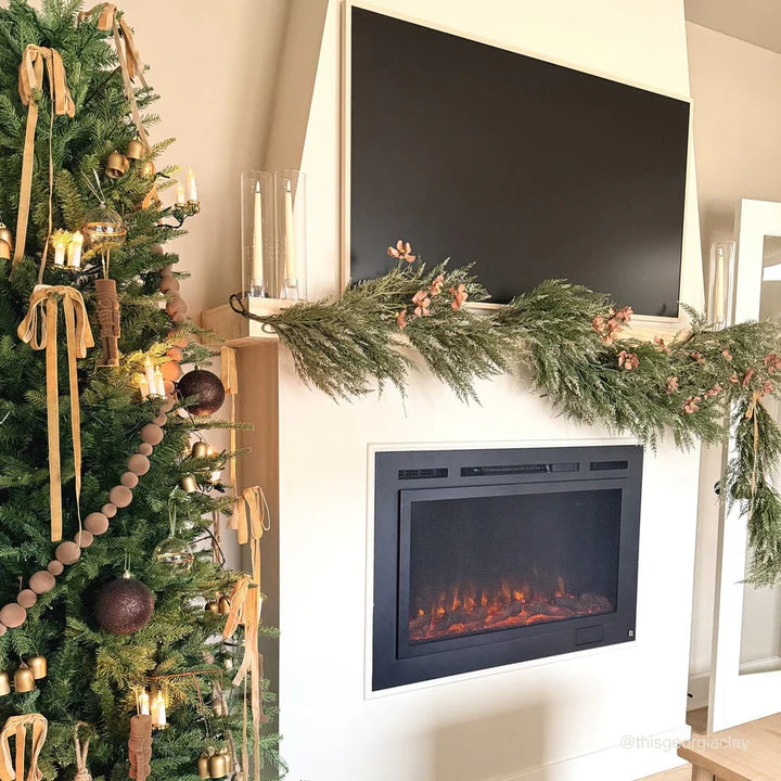 Touchstone Forte™ Steel Mesh Screen 40" Non-Reflective Recessed Electric Fireplace – 80048