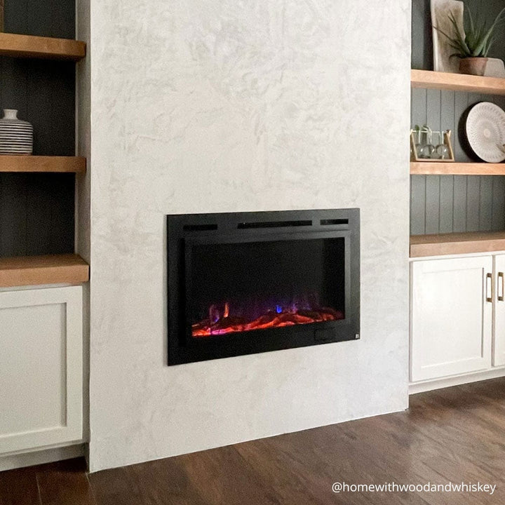 Touchstone Forte™ Steel Mesh Screen 40" Non-Reflective Recessed Electric Fireplace – 80048