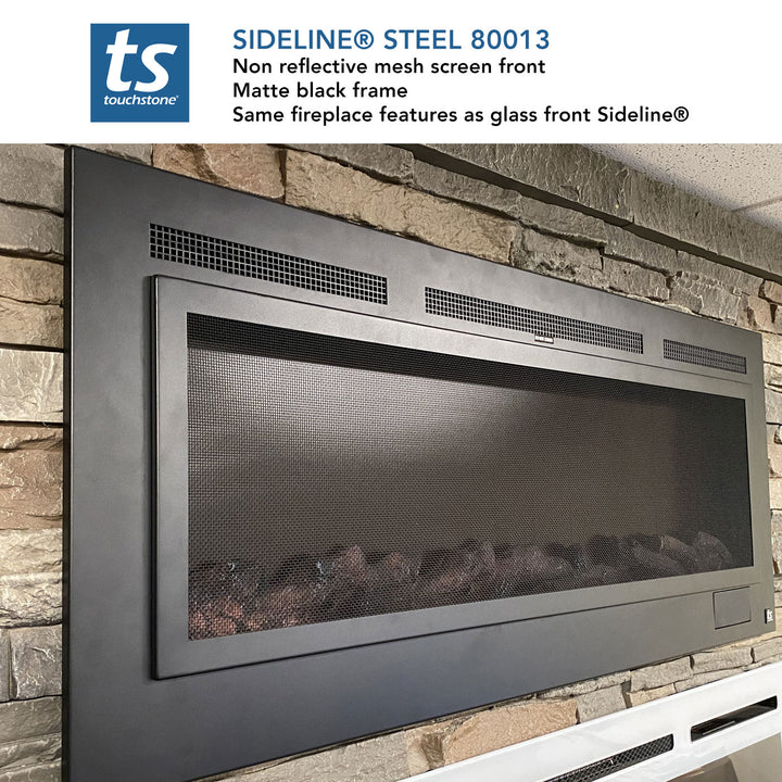 Touchstone Sideline Steel® 50" Recessed Electric Fireplace with Heat – 80013