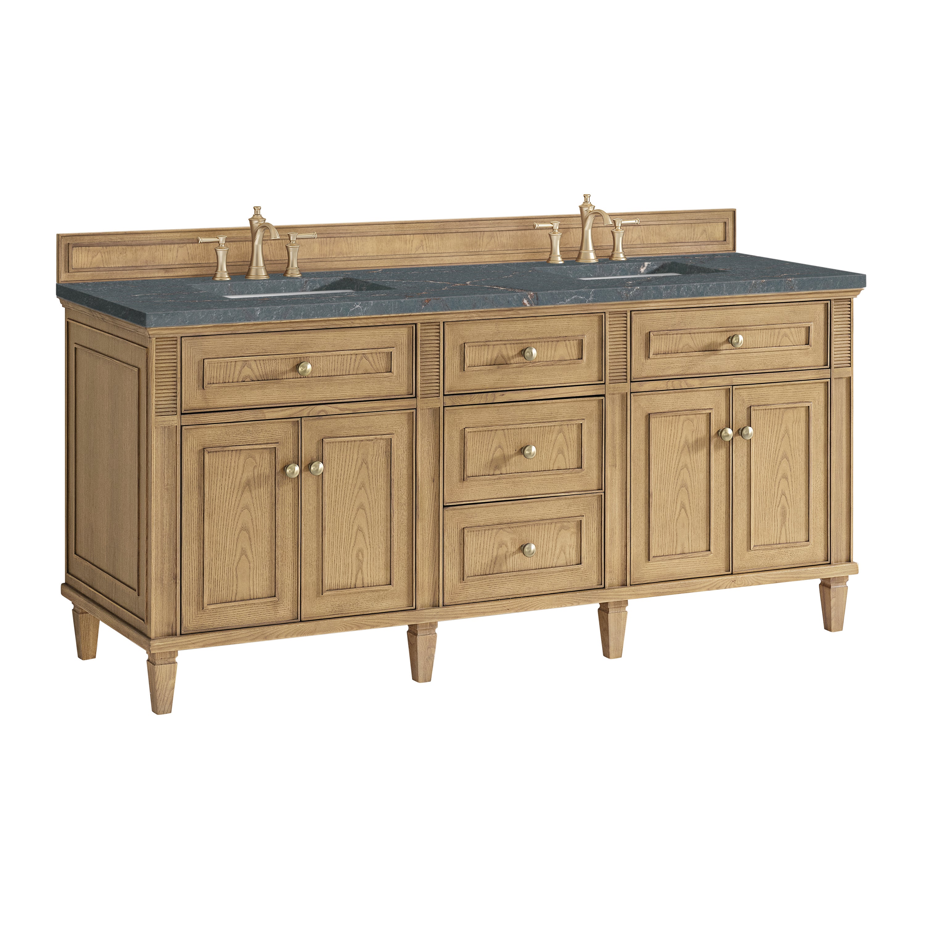 James Martin Lorelai 72" Double Vanity in Light Natural Oak with 3cm Countertop and FreePower Wireless Charger
