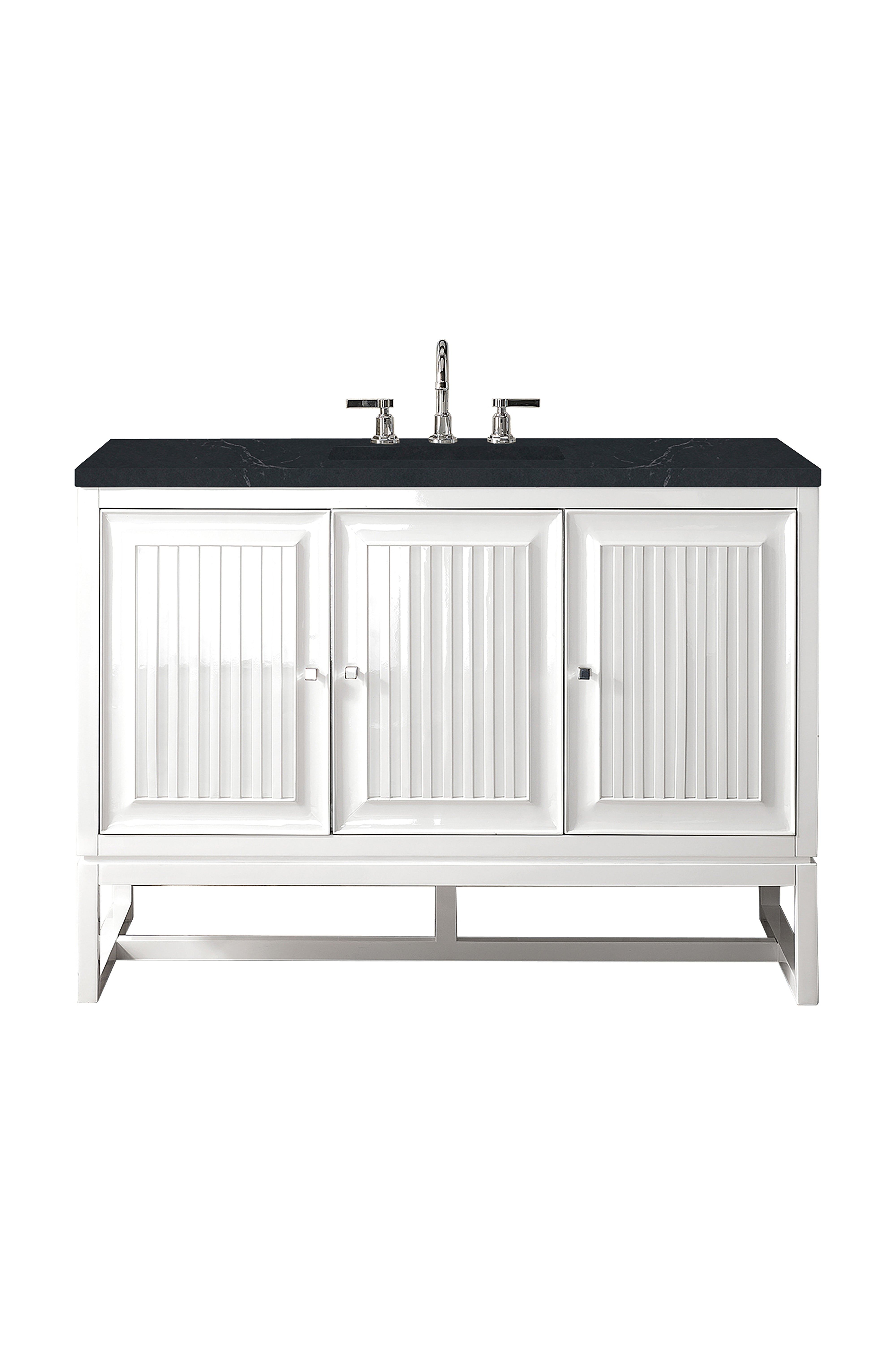 James Martin Athens 48" Single Vanity in Glossy White with 3cm Countertop