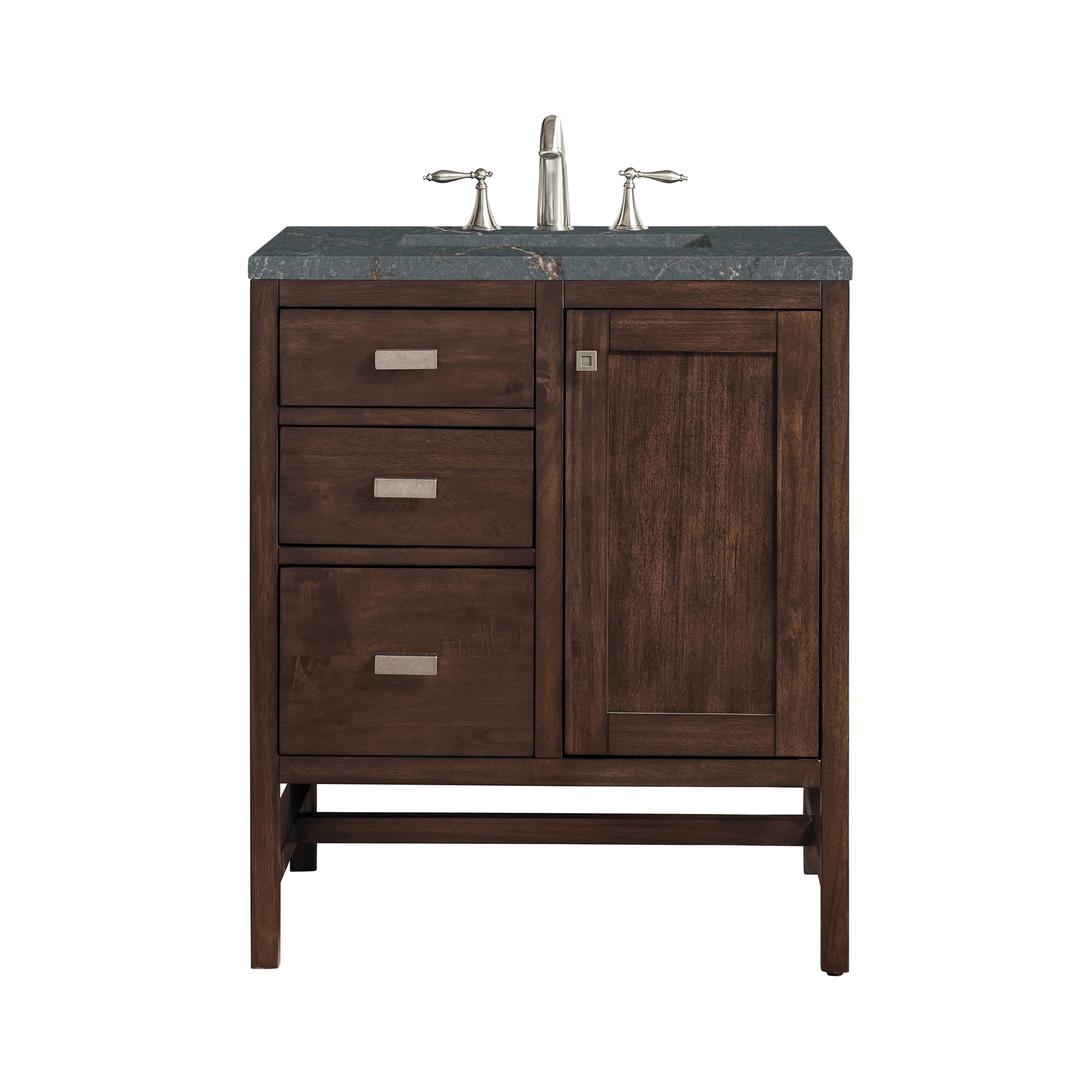James Martin Addison 30" Single Vanity in Mid-Century Acacia with 3cm Countertop