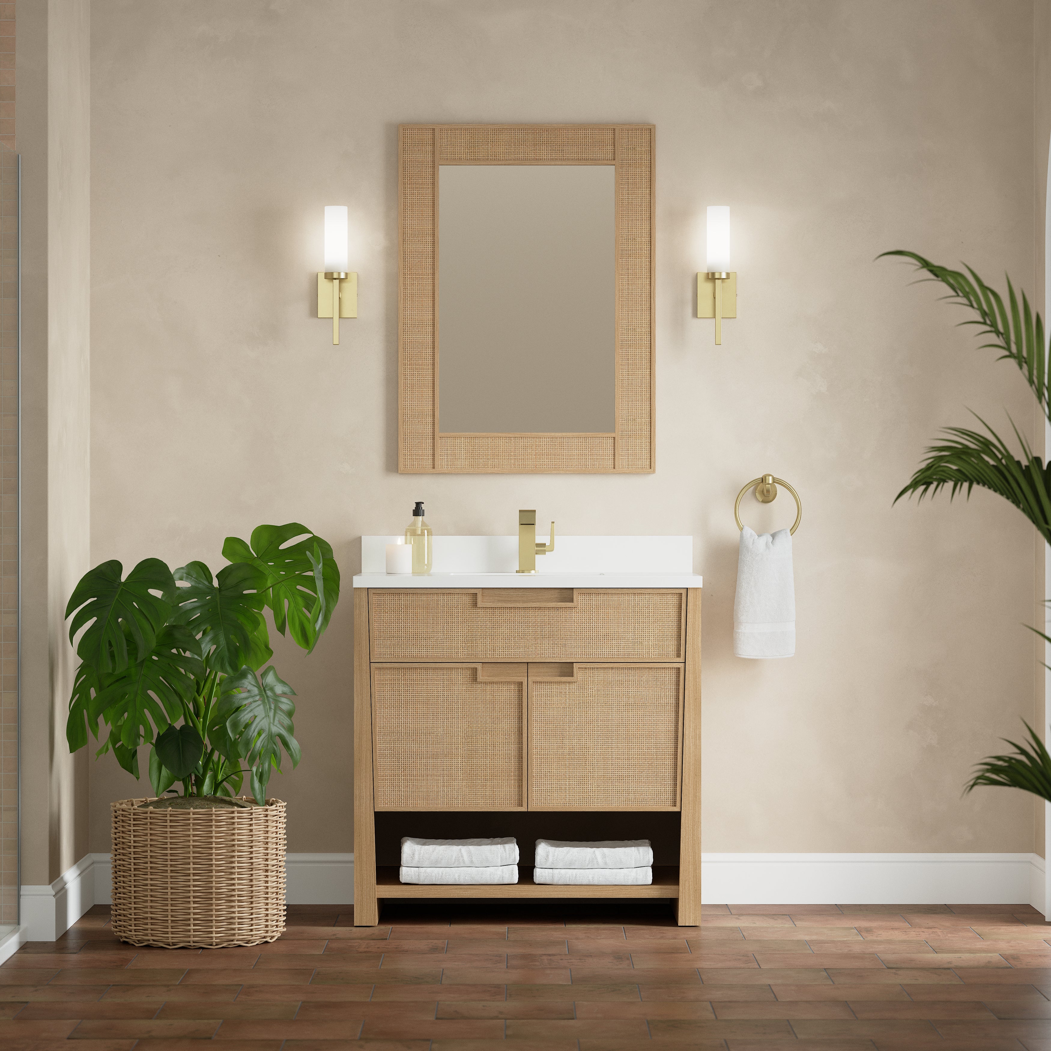 James Martin Solene 36" Single Vanity in Seaside Oak with 3cm Countertop