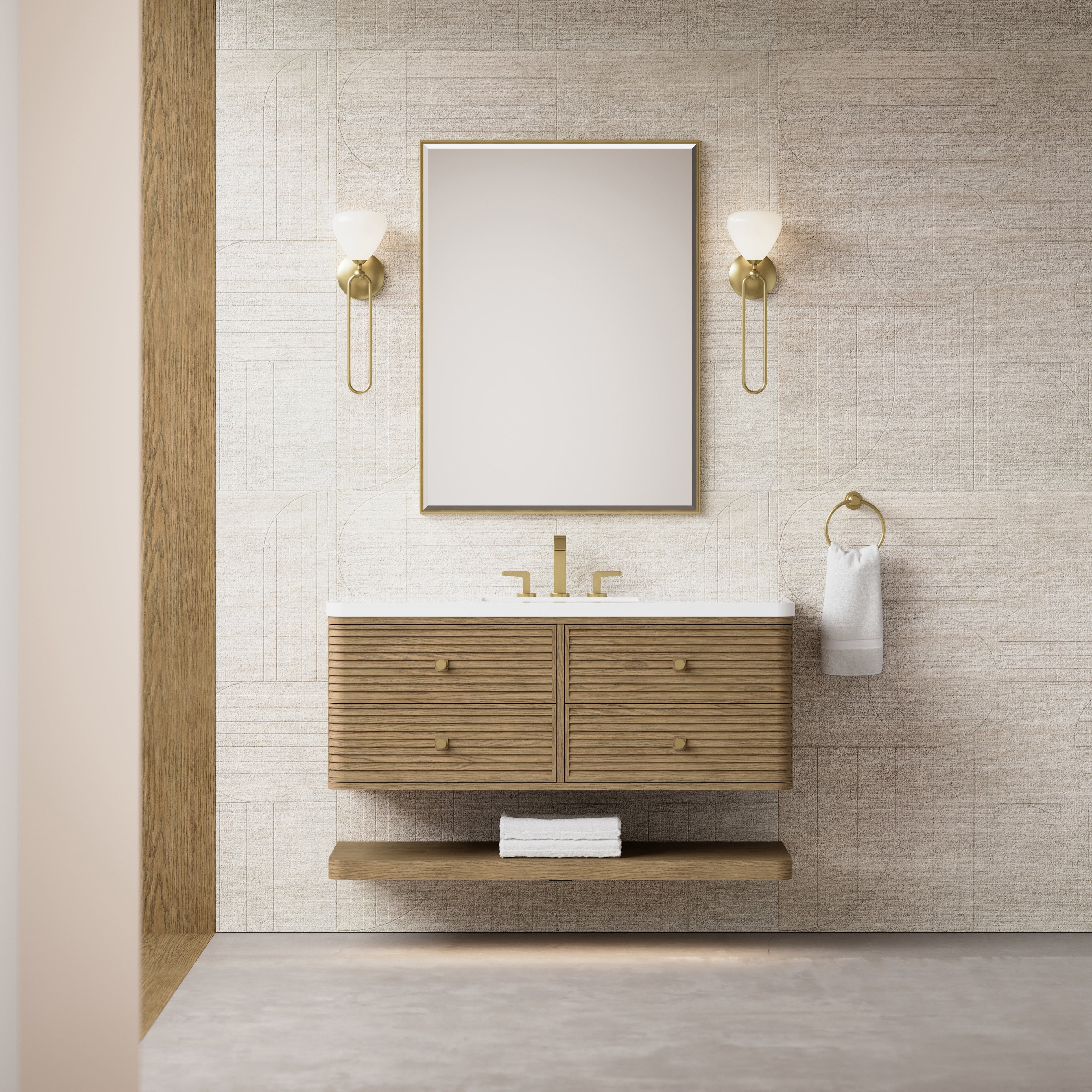 James Martin Allamari 48" Single Vanity in Dune Mist with 3cm Countertop