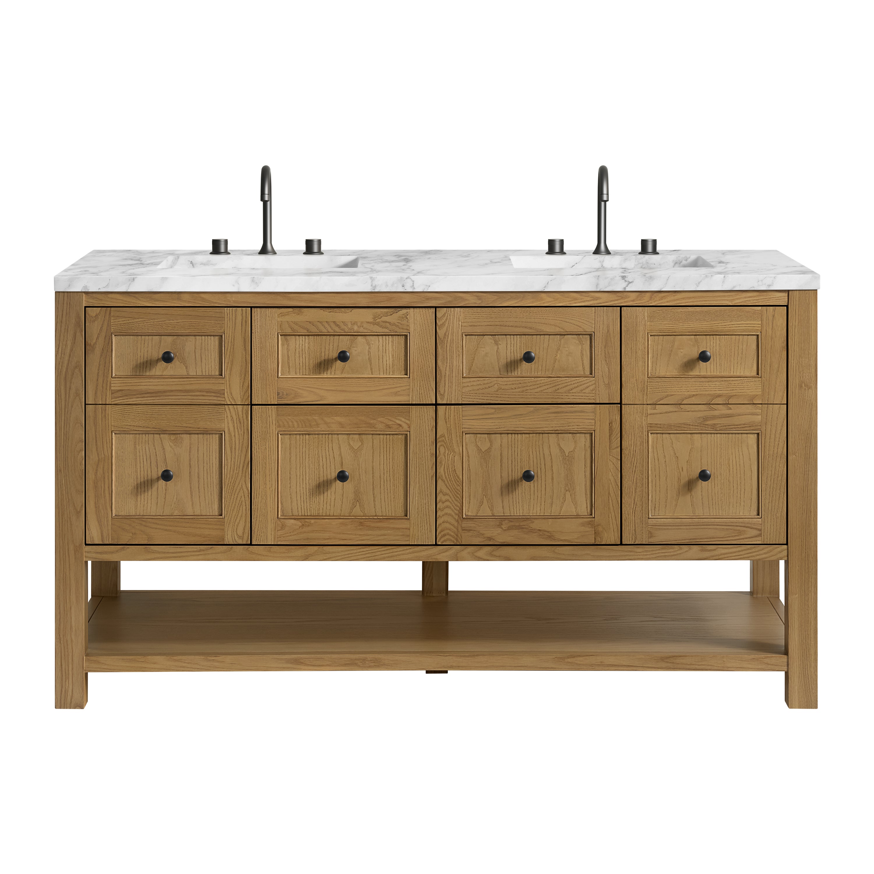 James Martin Breckenridge 60" Double Vanity in Light Natural Oak with 3cm Countertop