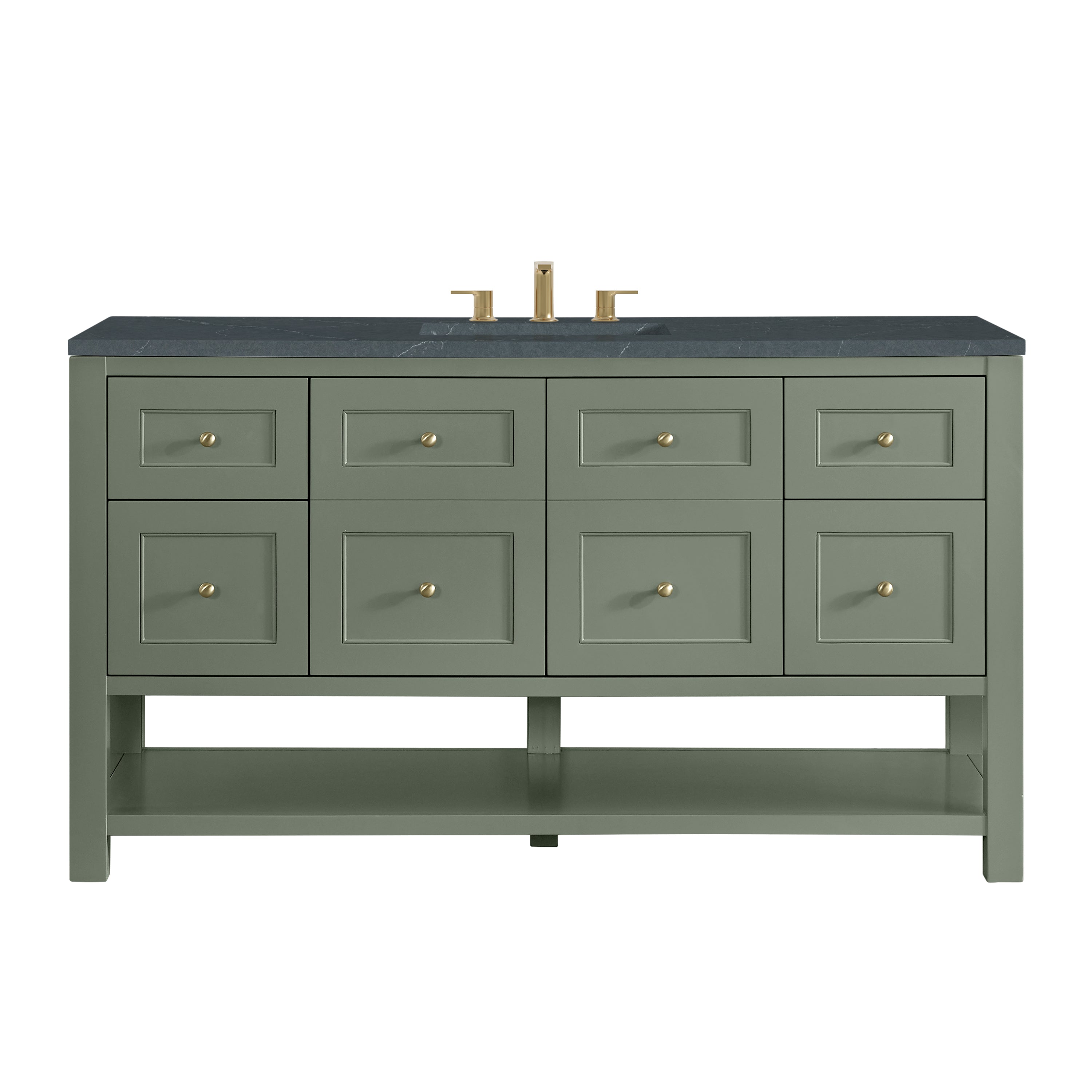 James Martin Breckenridge 60" Single Vanity in Smokey Celadon with 3cm Countertop