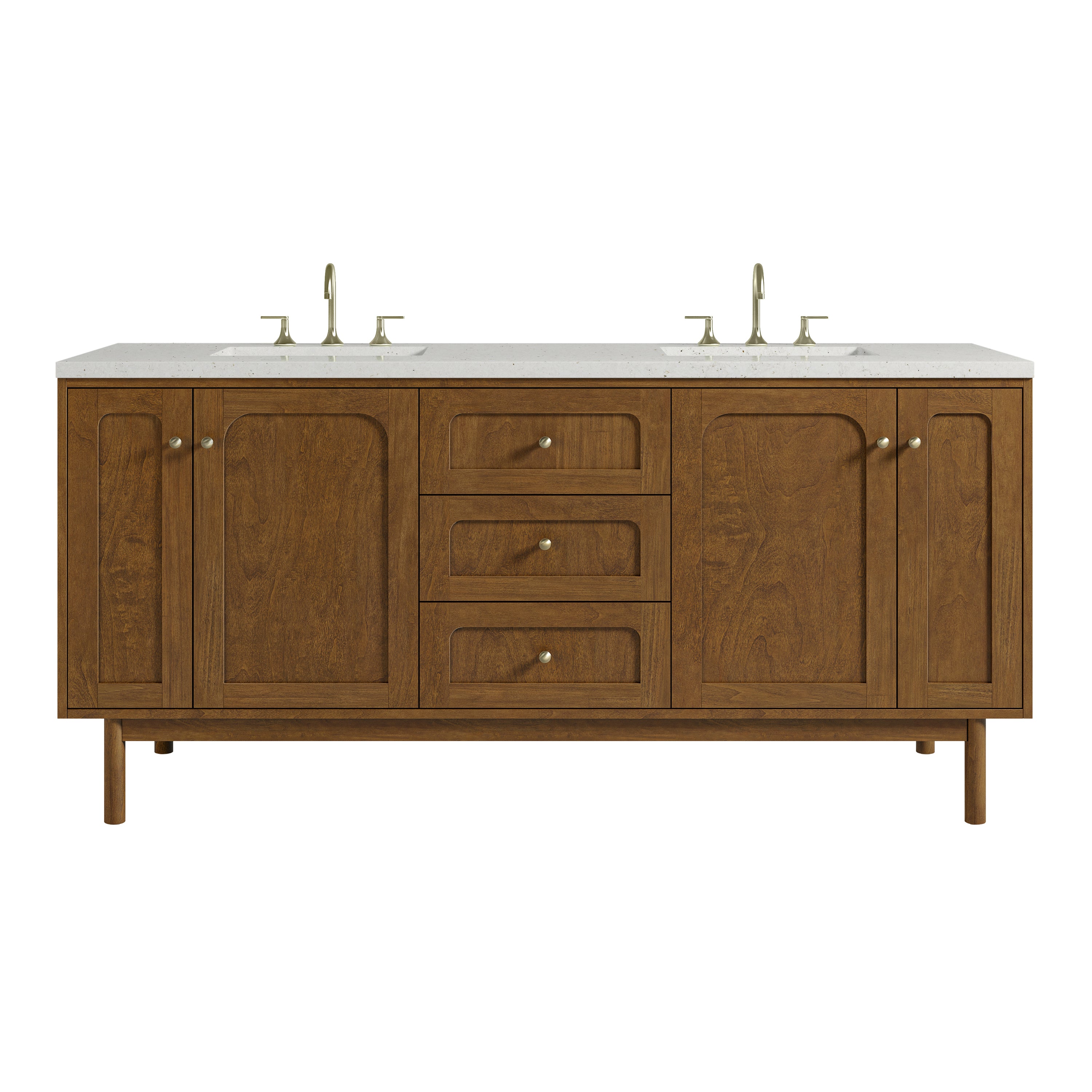 James Martin Laurent 72" Double Vanity in Honey Oak with 3cm Countertop