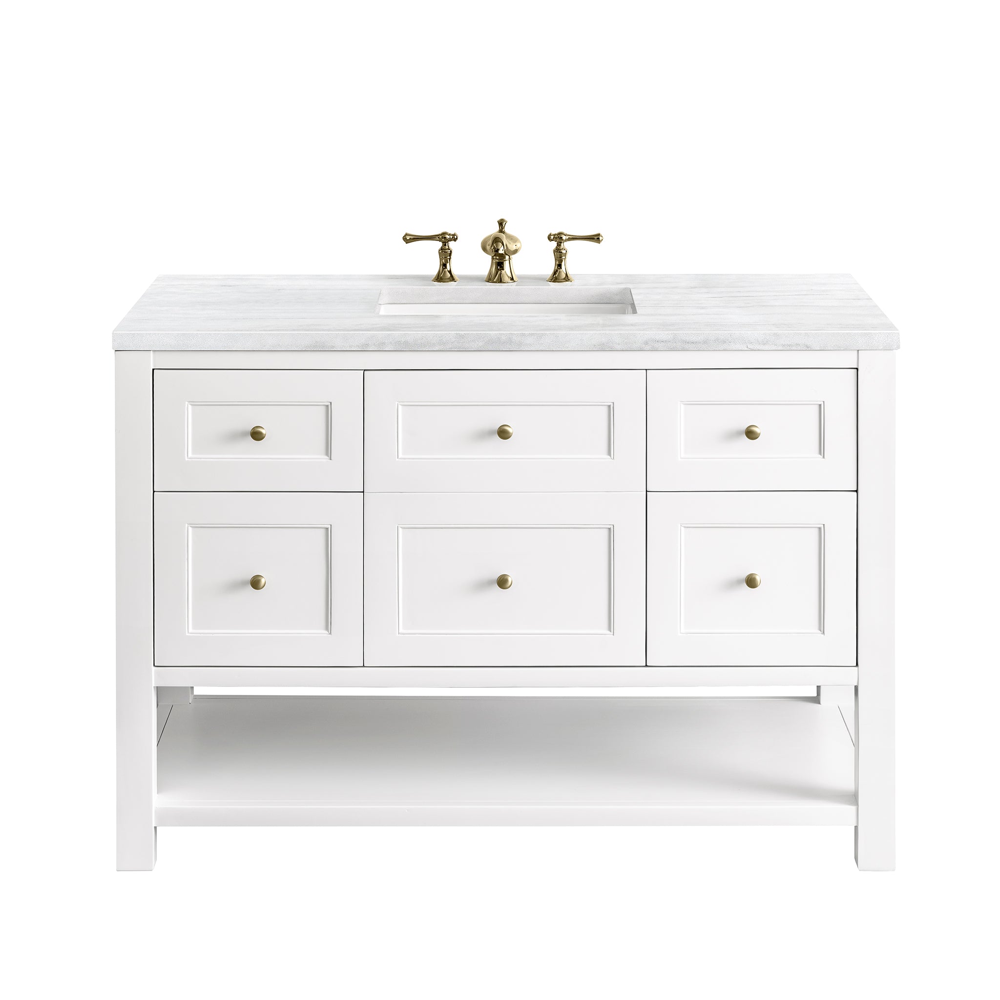 James Martin Breckenridge 48" Single Vanity in Bright White with 3cm Countertop