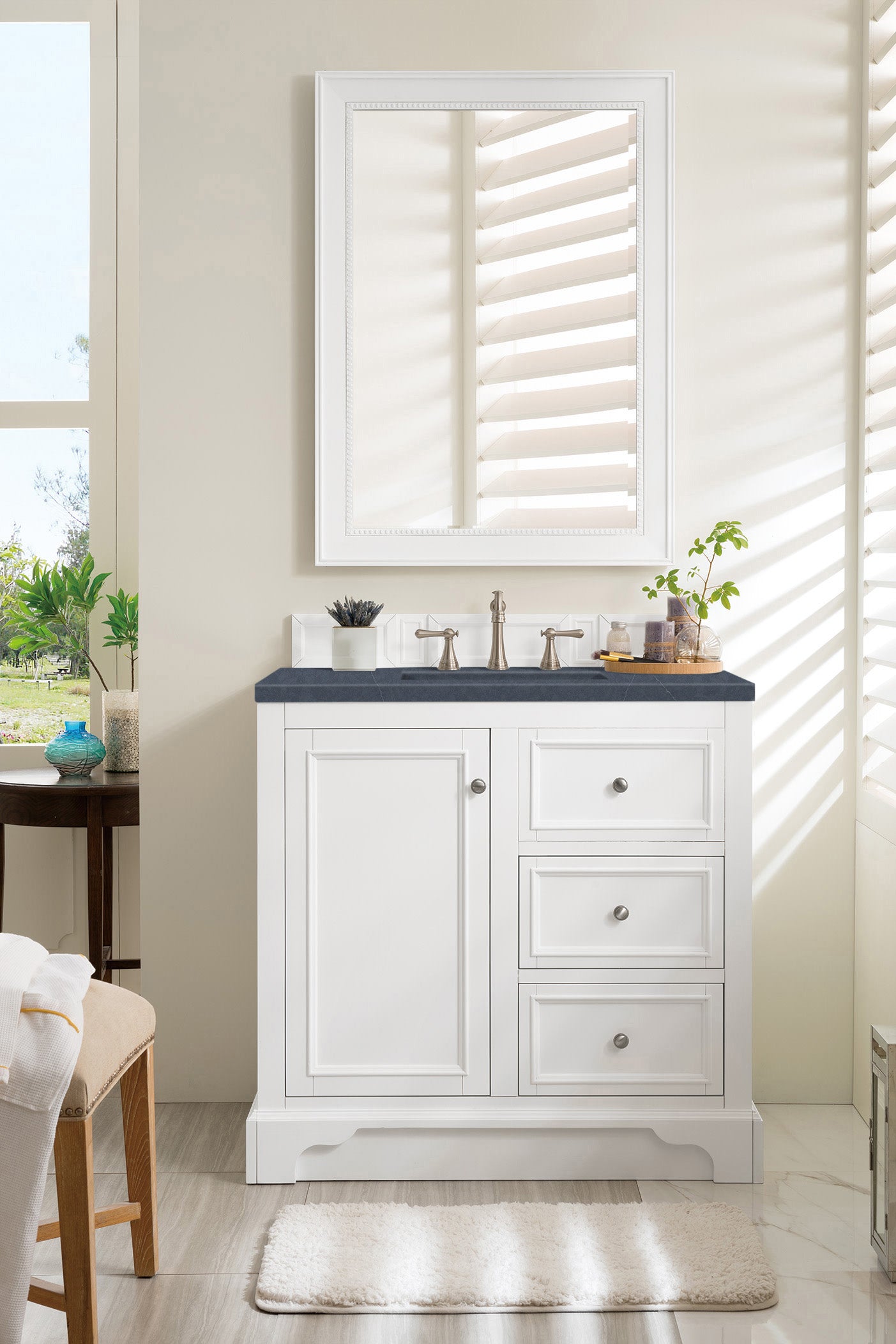 James Martin De Soto 36" Single Vanity in Bright White with 3cm Countertop