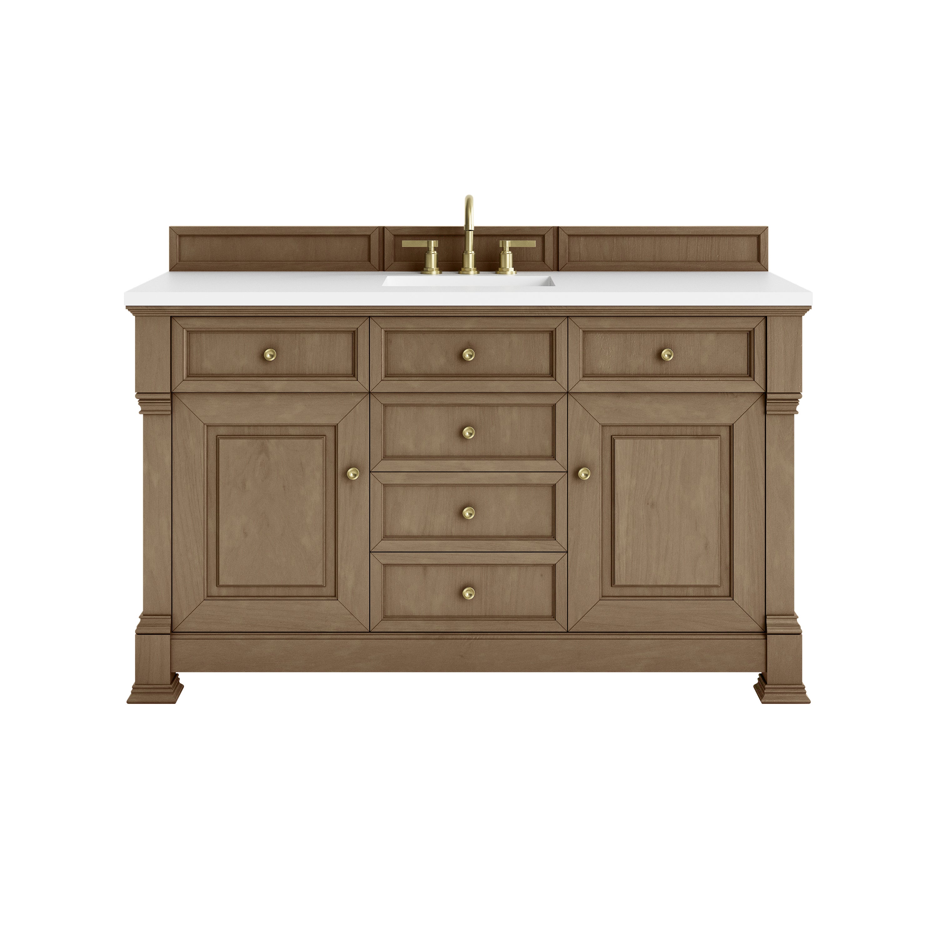 James Martin Brookfield 60" Single Vanity in Pecan with 3cm Countertop