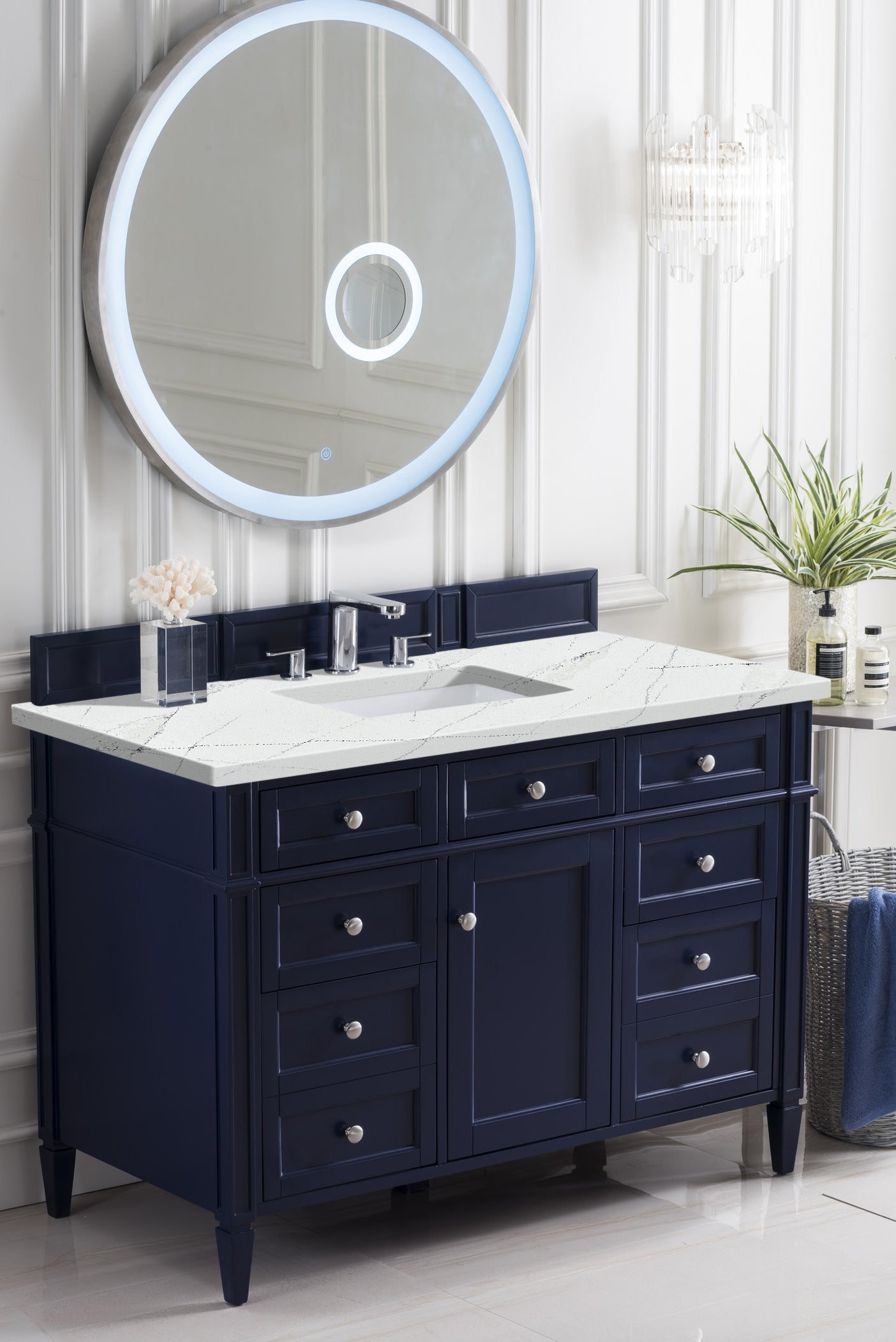 James Martin Brittany 48" Single Vanity in Victory Bleu with 3cm Countertop