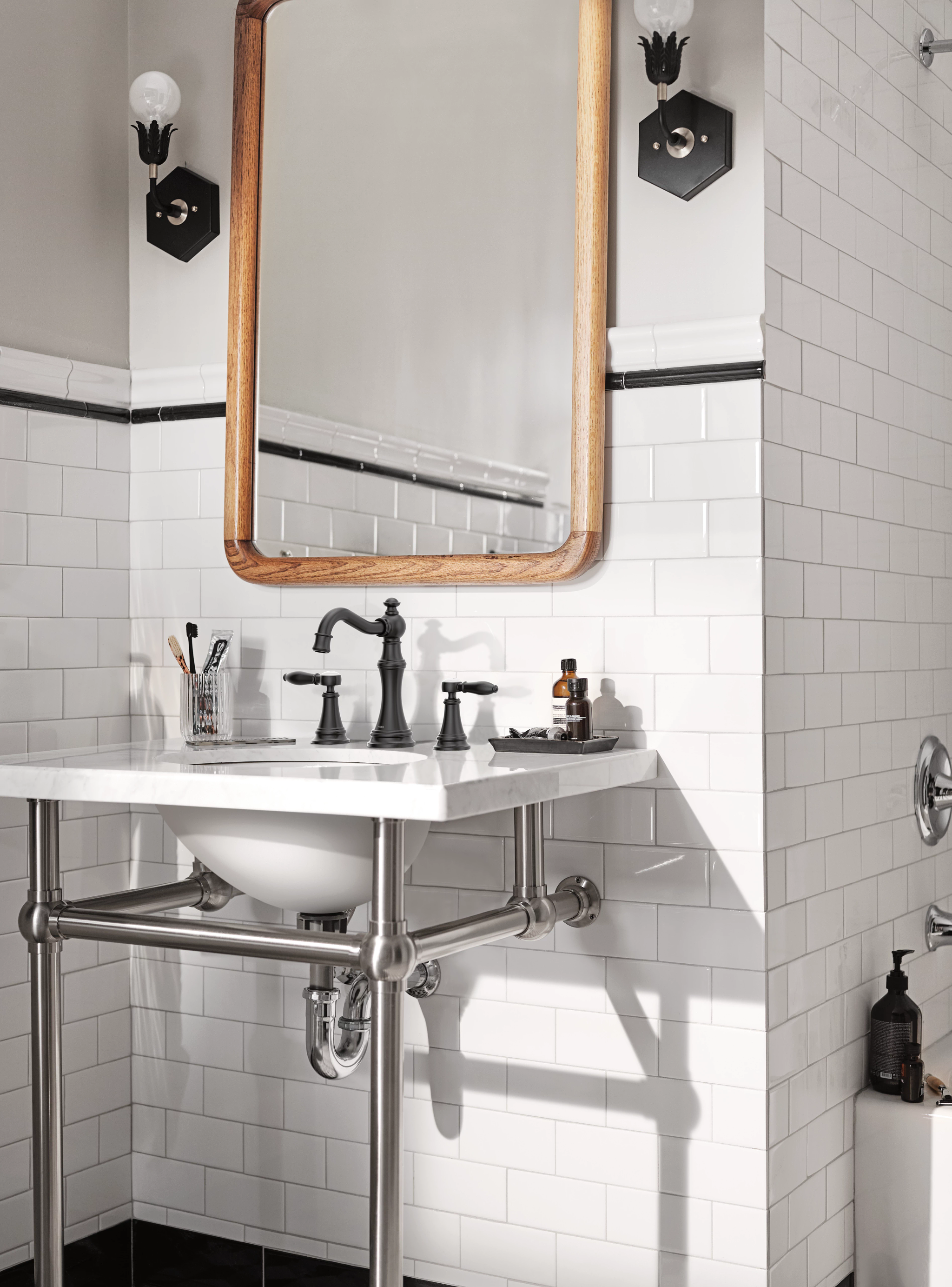 Moen TVS42108 Weymouth Chrome two-handle high arc bathroom faucet