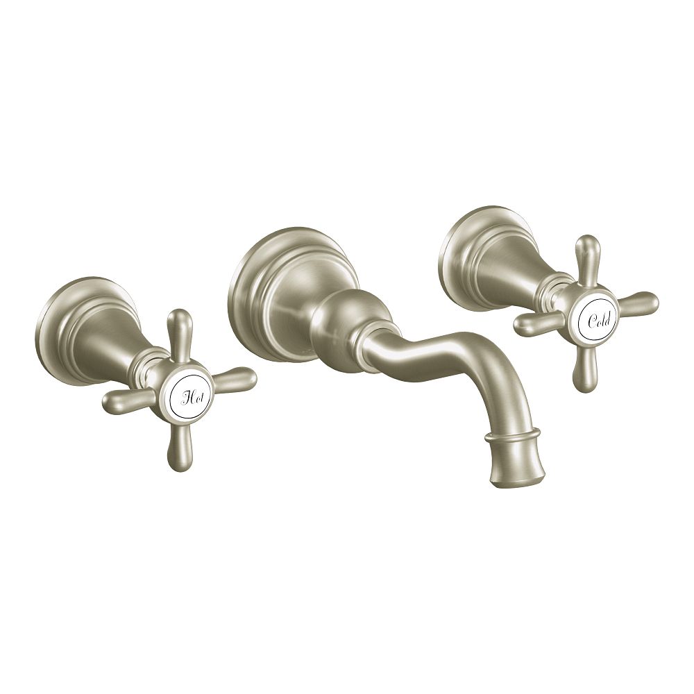 Weymouth Two-Handle High Arc Wall Mount Bathroom Faucet