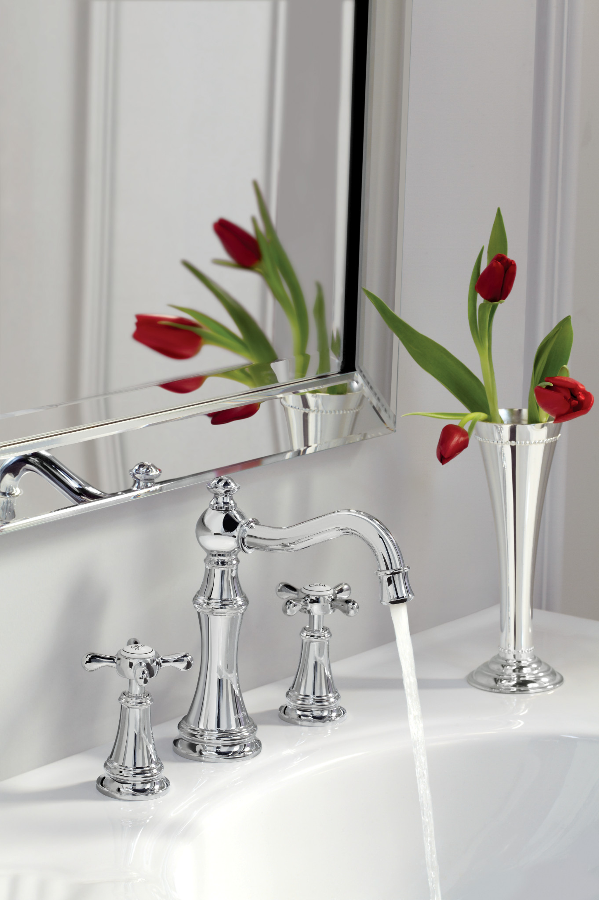 Moen TVS42114 Weymouth Chrome two-handle high arc bathroom faucet