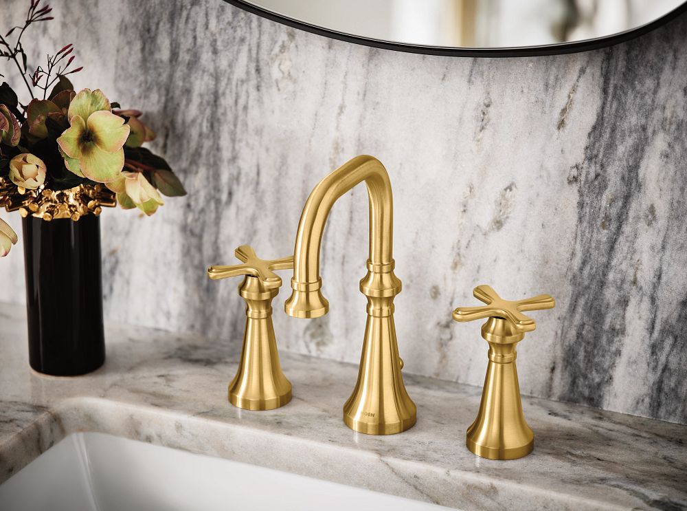 Colinet two-handle high arc bathroom faucet