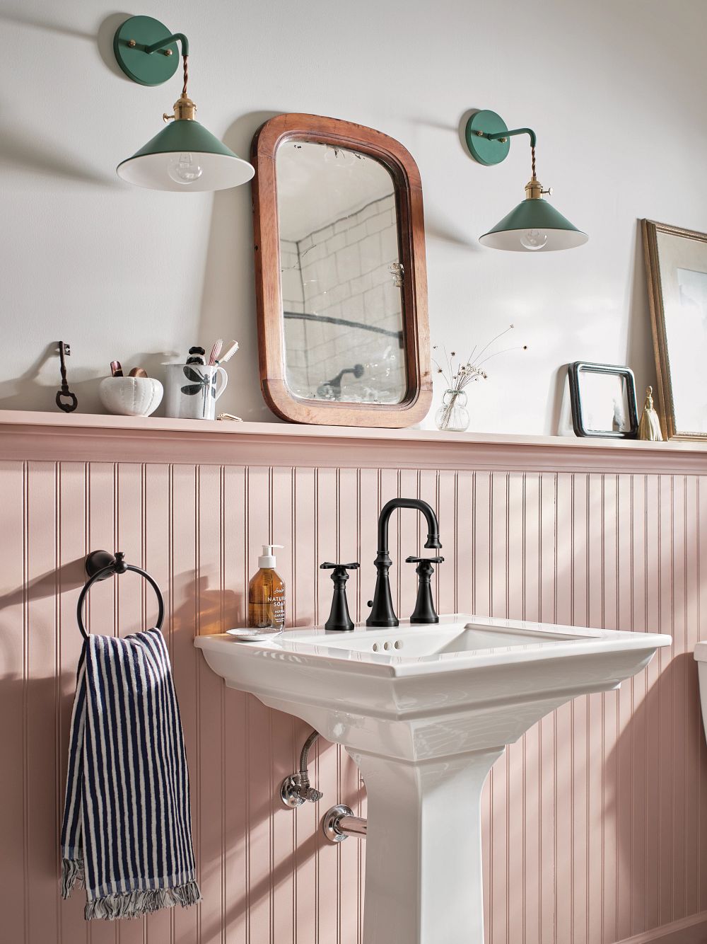 Colinet two-handle high arc bathroom faucet