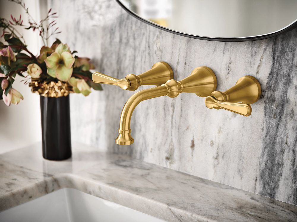 Colinet two-handle wall mount bathroom faucet