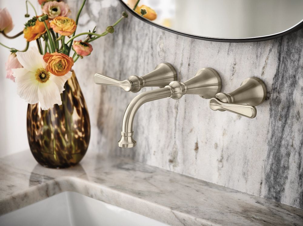 Colinet two-handle wall mount bathroom faucet