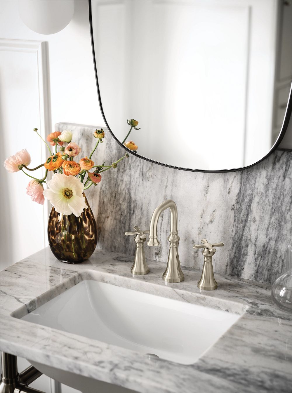 Colinet two-handle wall mount bathroom faucet