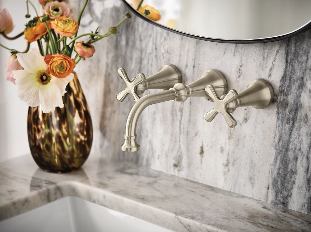 Colinet two-handle wall mount bathroom faucet