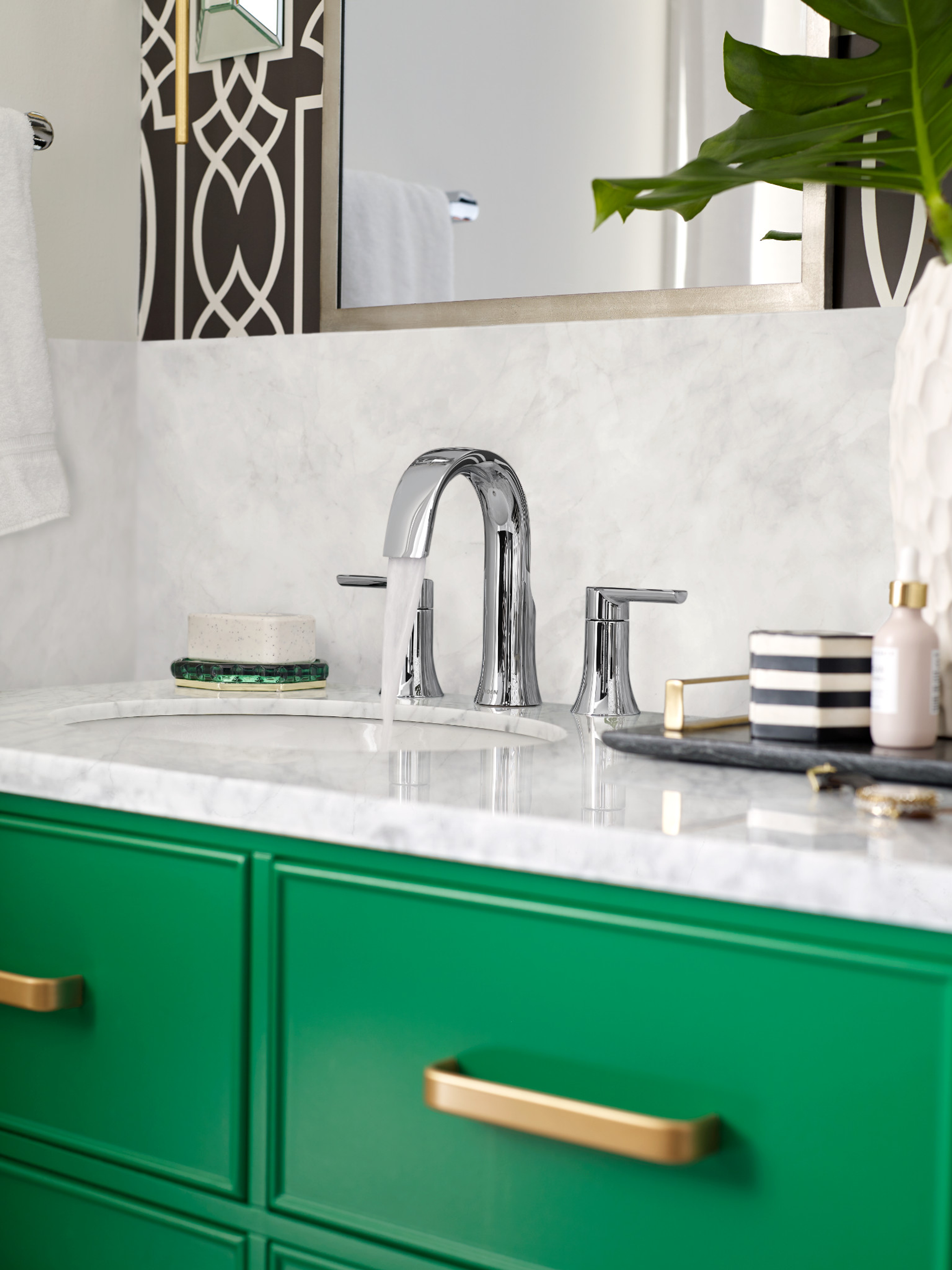 Moen TVS6925 Doux Chrome two-handle high arc bathroom faucet