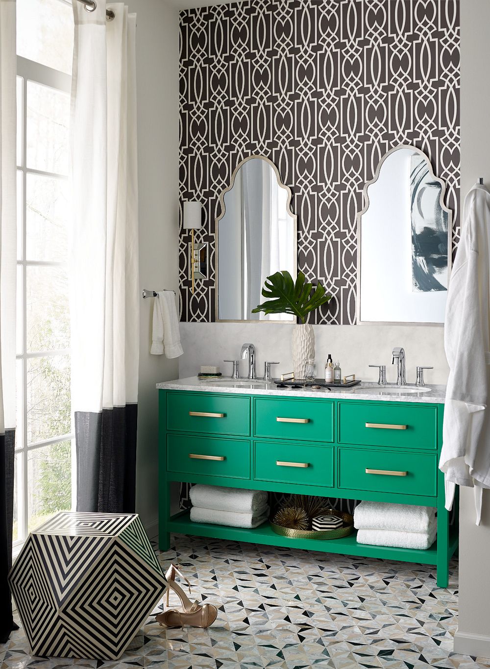 Doux Two-Handle High Arc Bathroom Faucet