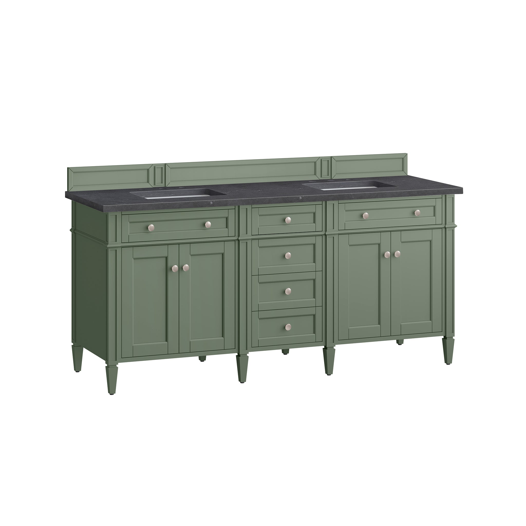 James Martin Brittany 72" Double Vanity in Smokey Celadon with 3cm Countertop