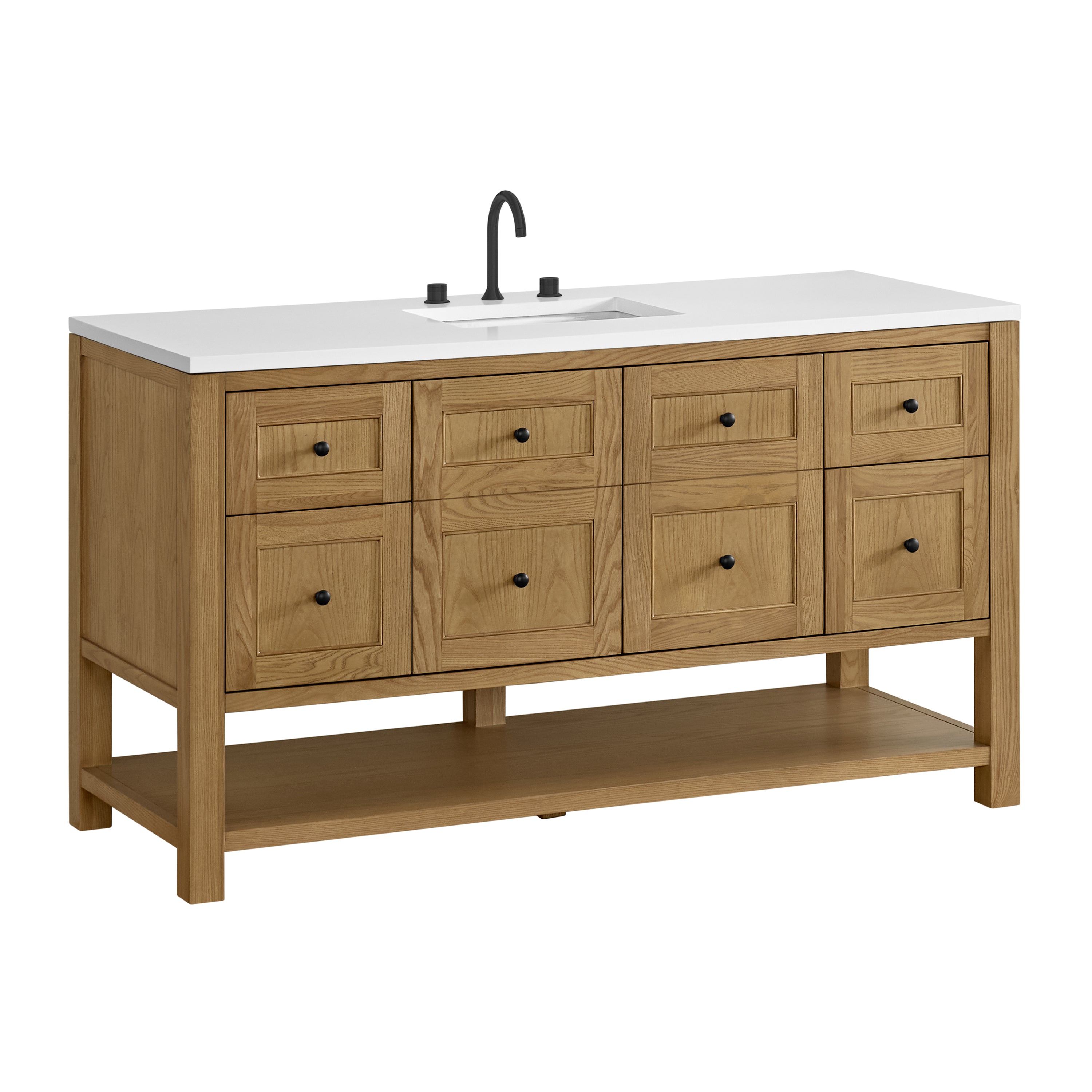 James Martin Breckenridge 60" Single Vanity in Light Natural Oak with 3cm Countertop