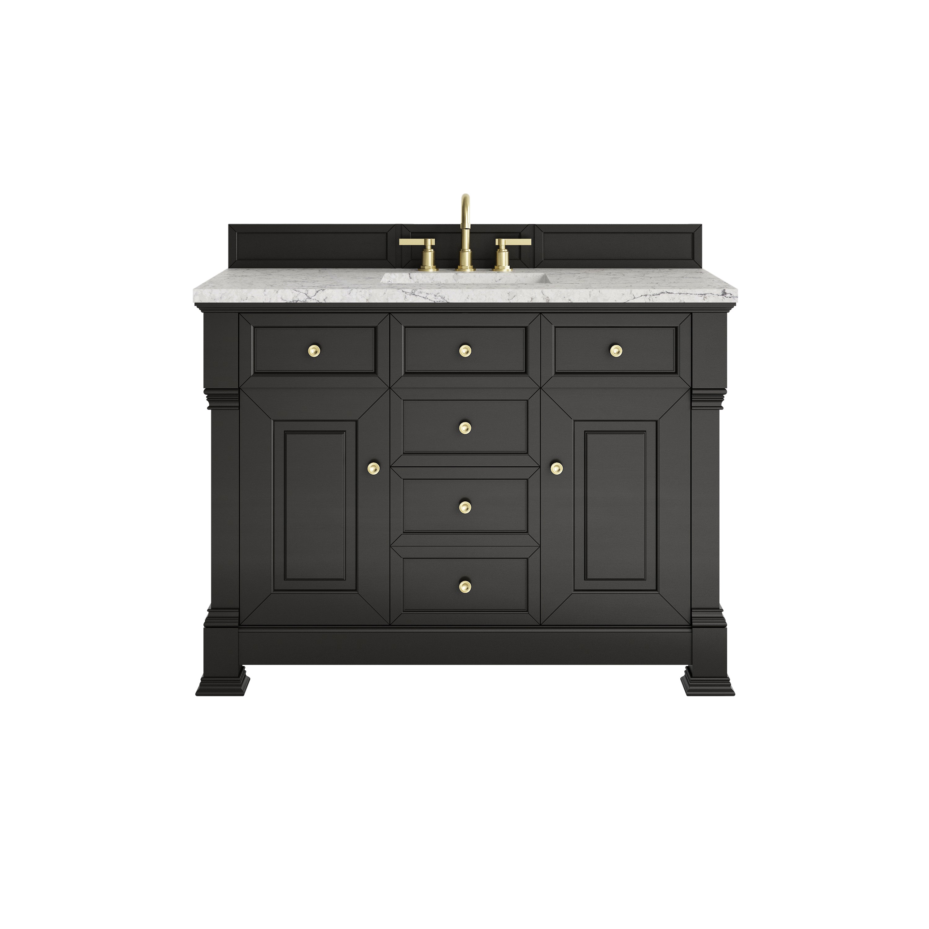 James Martin Brookfield 48" Single Vanity in Black Onyx with 3cm Countertop