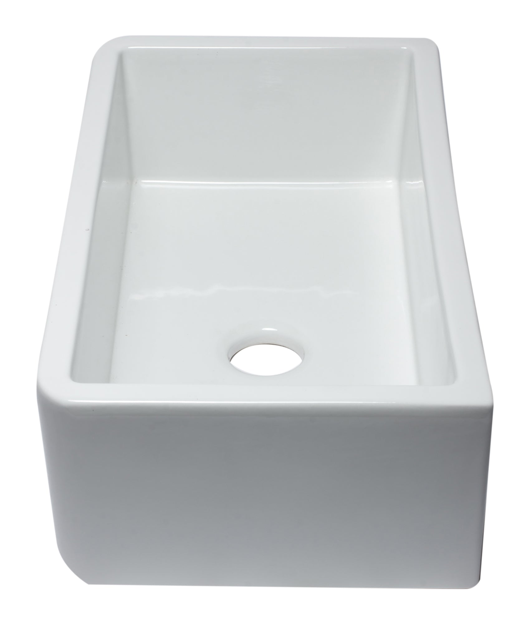 ALFI brand AB3318SB Smooth Apron Solid Thick Wall Fireclay Single Bowl Farm Sink
