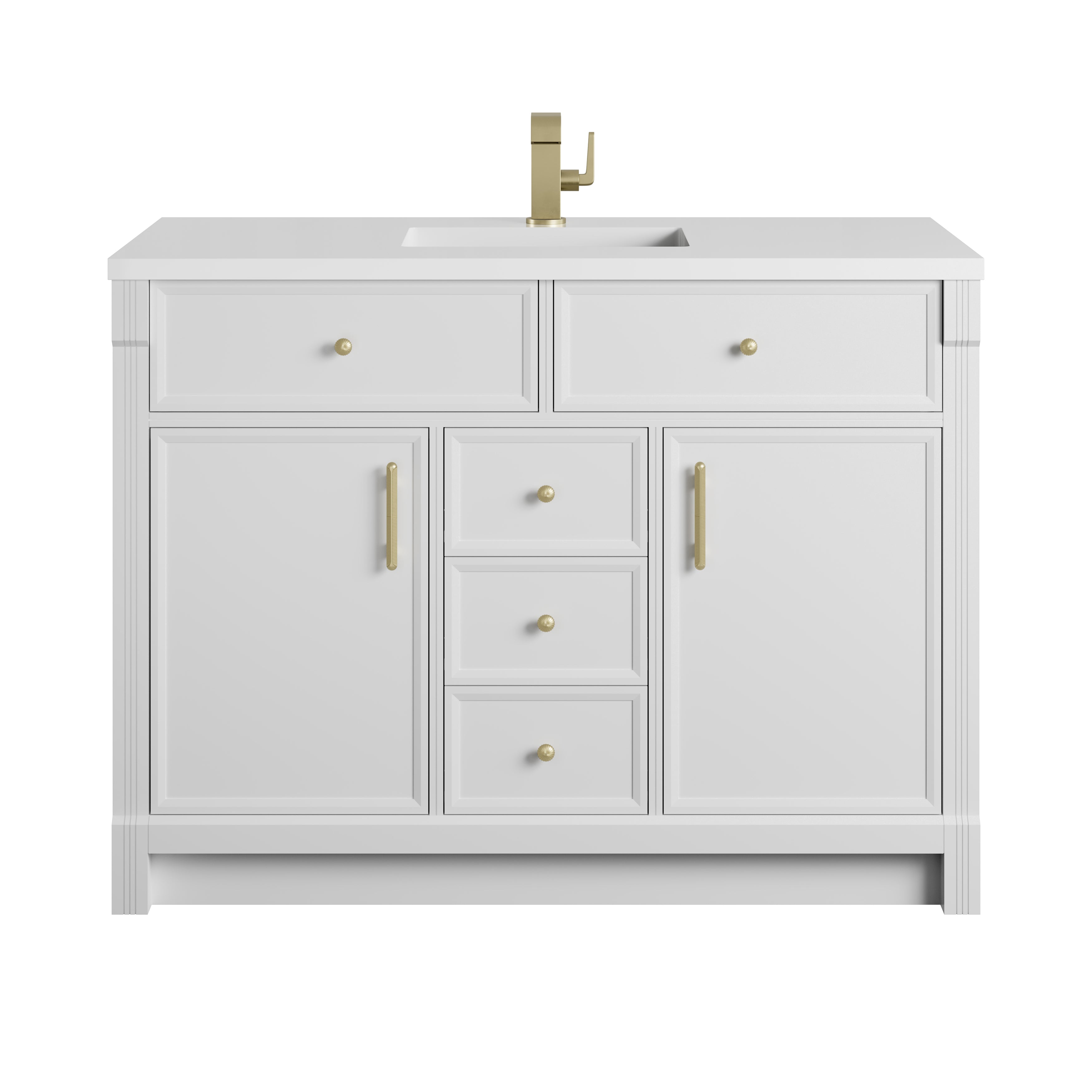 James Martin Bellshire 48" Single Vanity in Bright White with 3cm Countertop