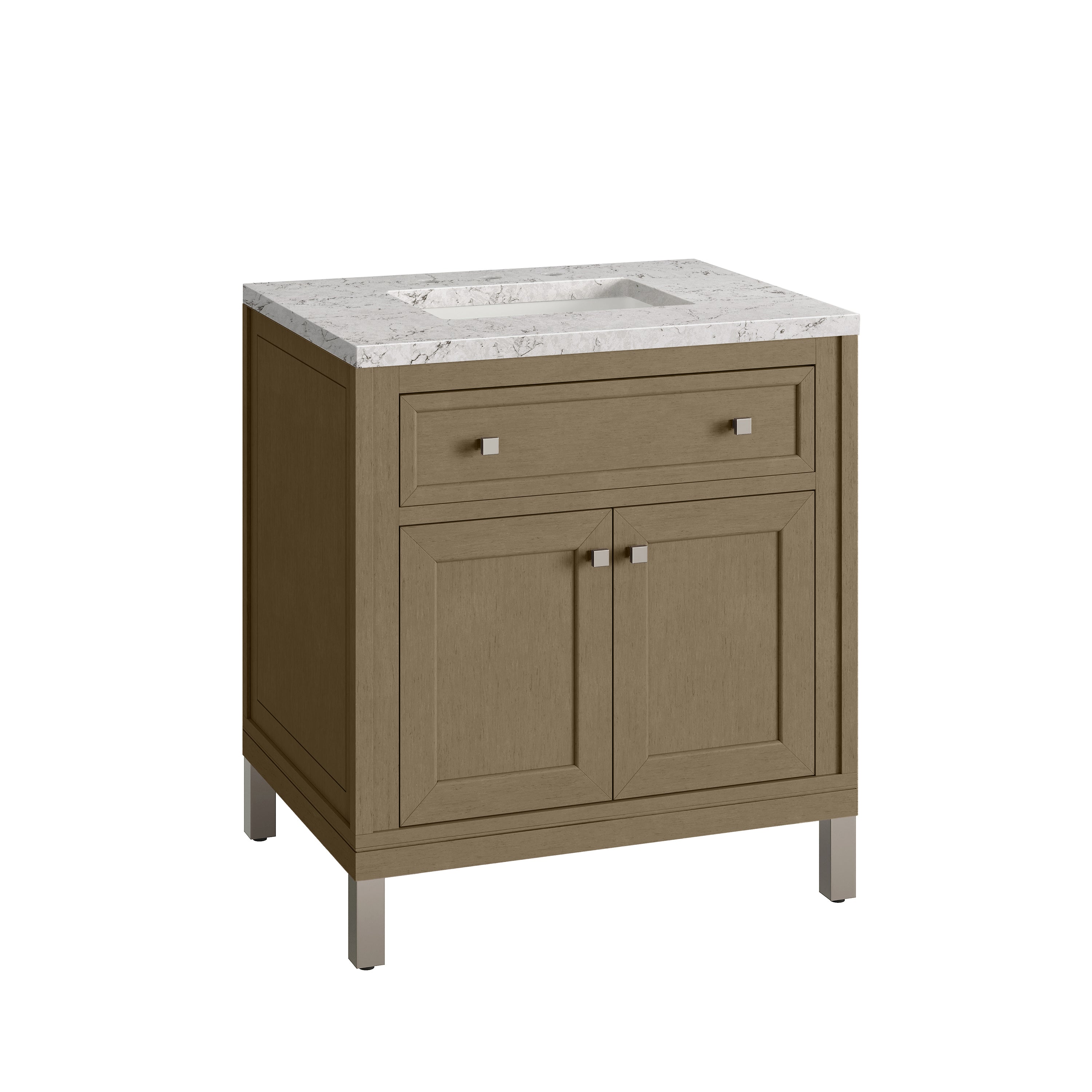 James Martin Chicago 30" Single Vanity in Walnut Whisper with 3cm Countertop