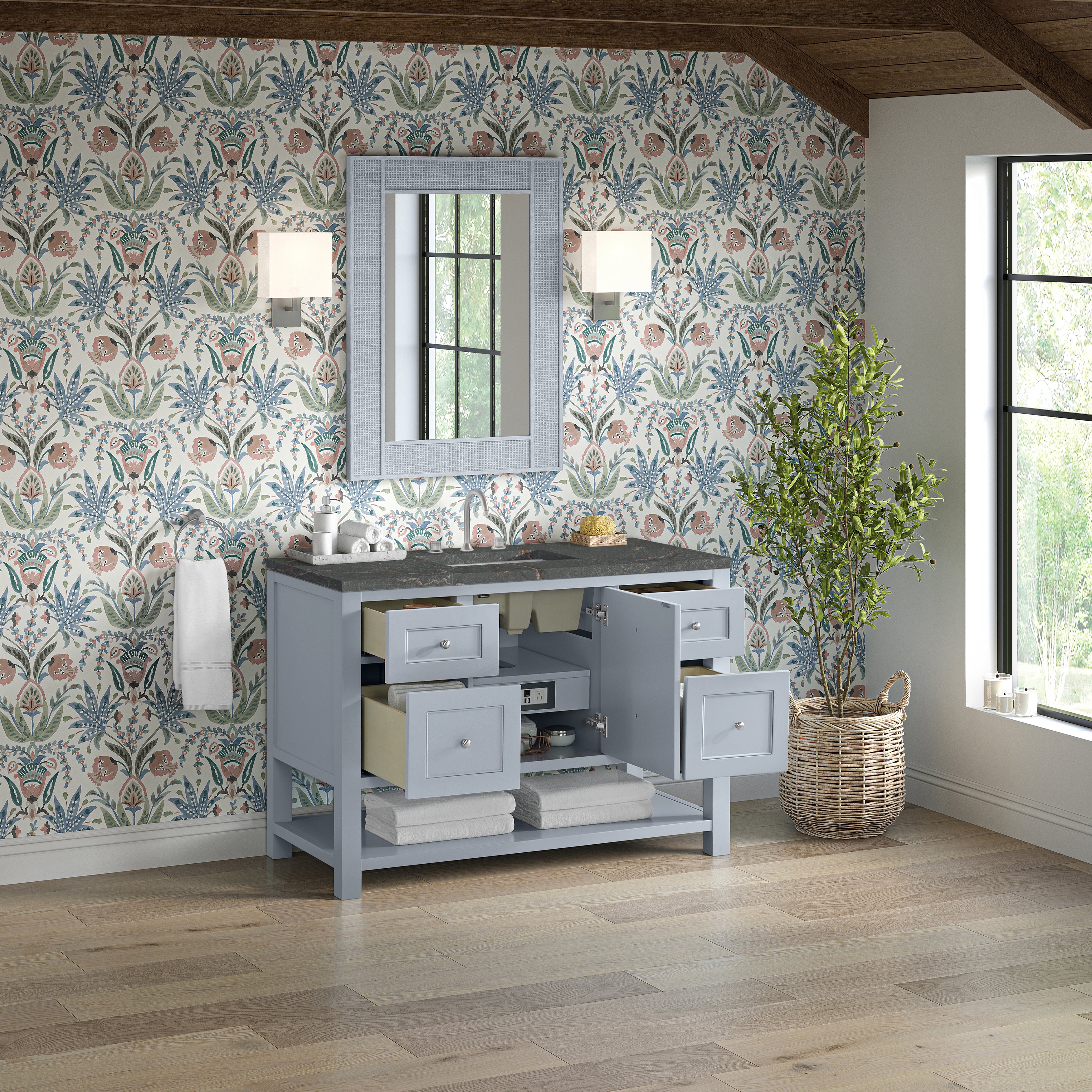 James Martin Breckenridge 48" Single Vanity in Serenity Blue with 3cm Countertop