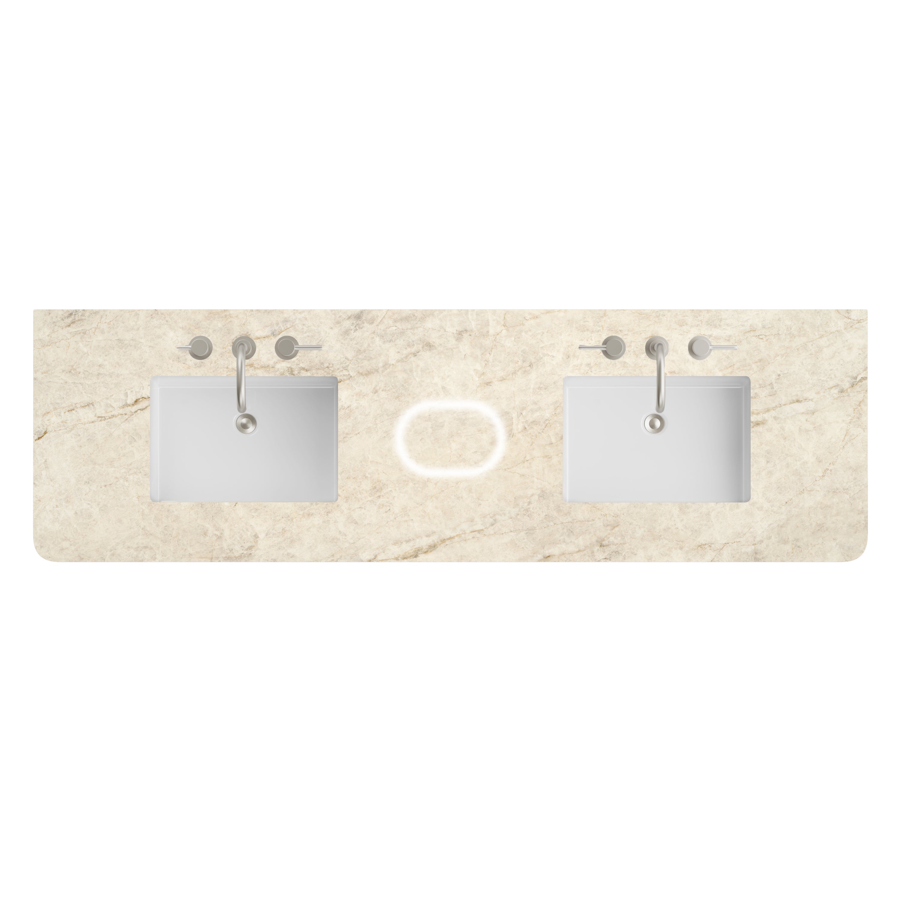 James Martin 72" Double Radius Cut Top with FreePower, Widespread 3cm