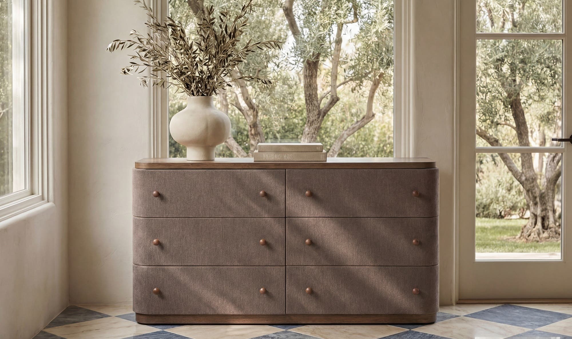 Moes Simone 6 Drawer Dresser Brown TU-1003