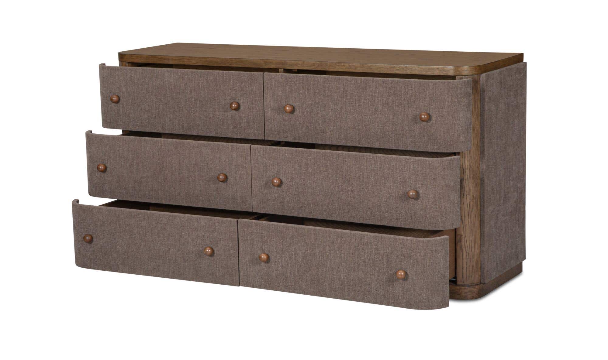 Moes Simone 6 Drawer Dresser Brown TU-1003