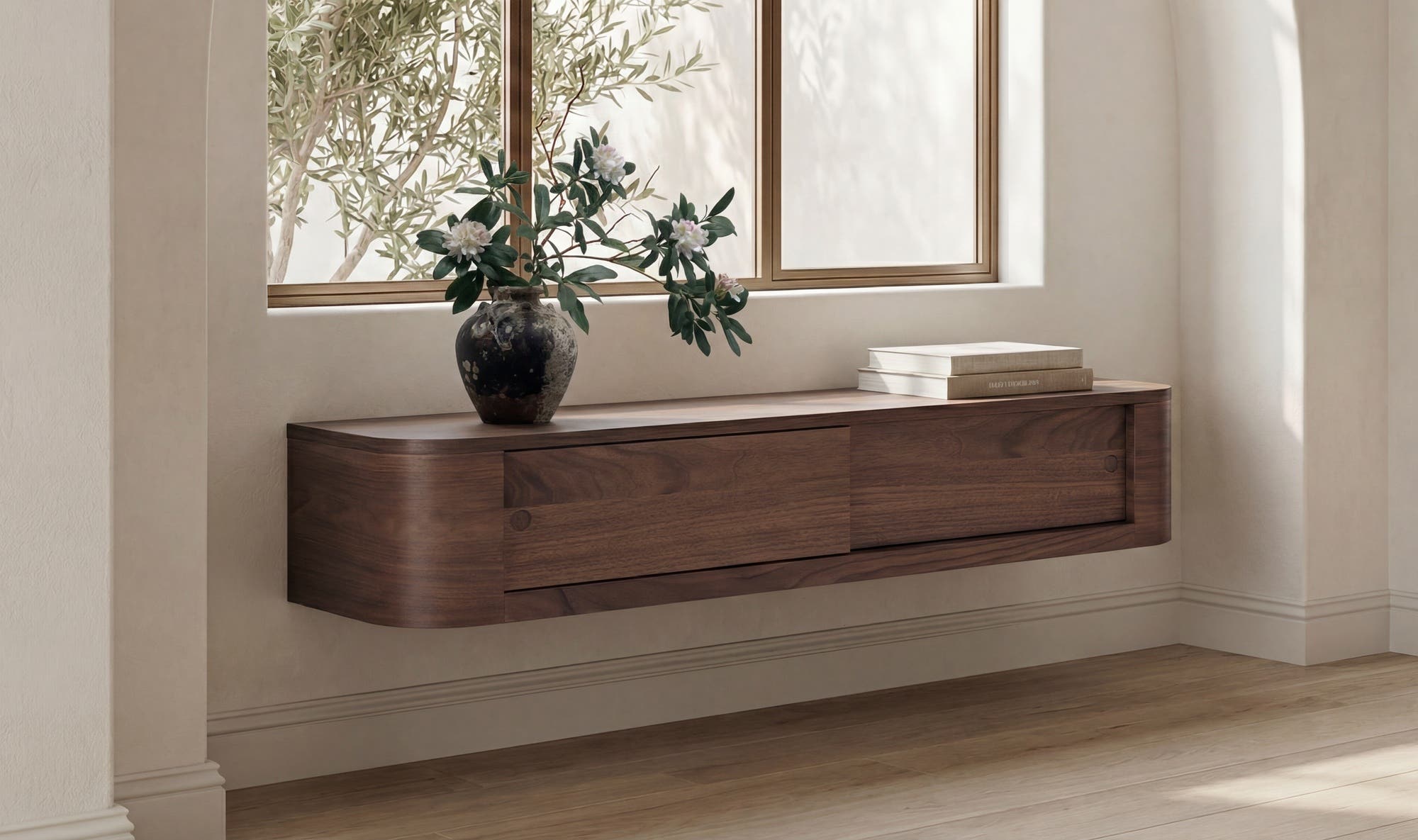 Moes Round Off Floating Console Table TU-1006