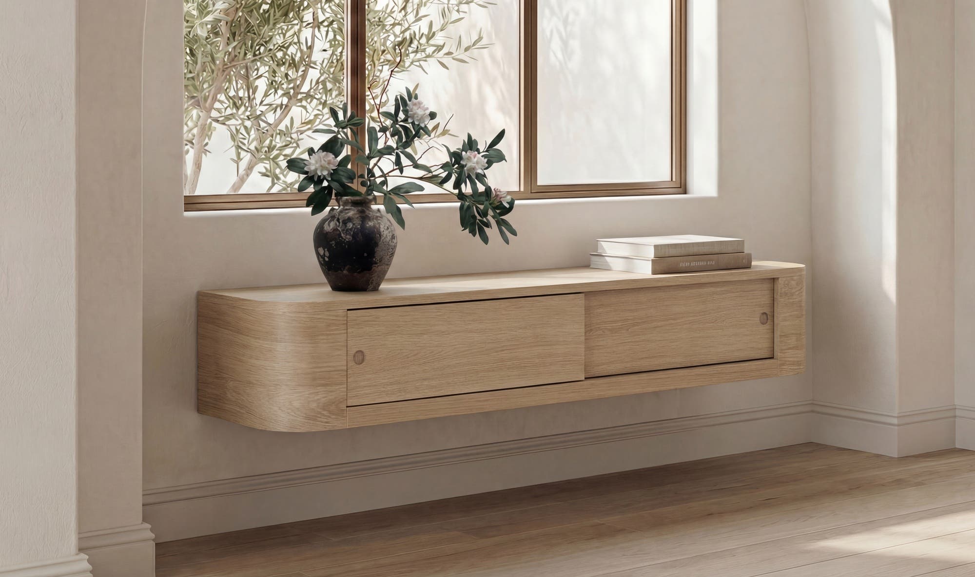 Moes Round Off Floating Console Table TU-1006