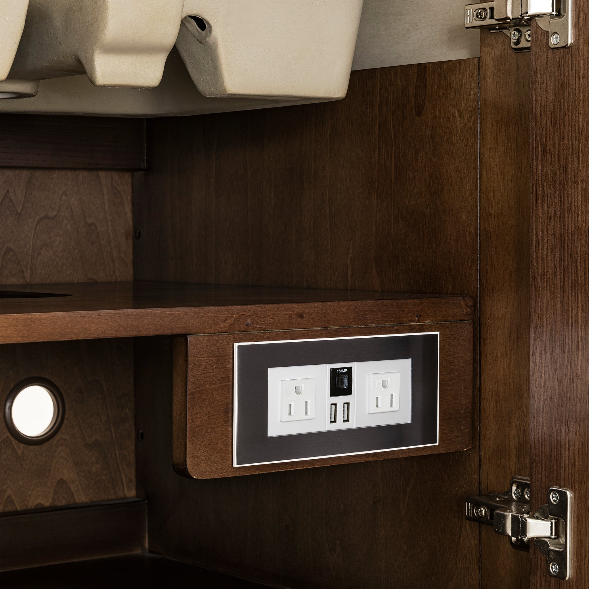 James Martin Amberly 30" Single Vanity in Mid-Century Walnut with 3cm Countertop