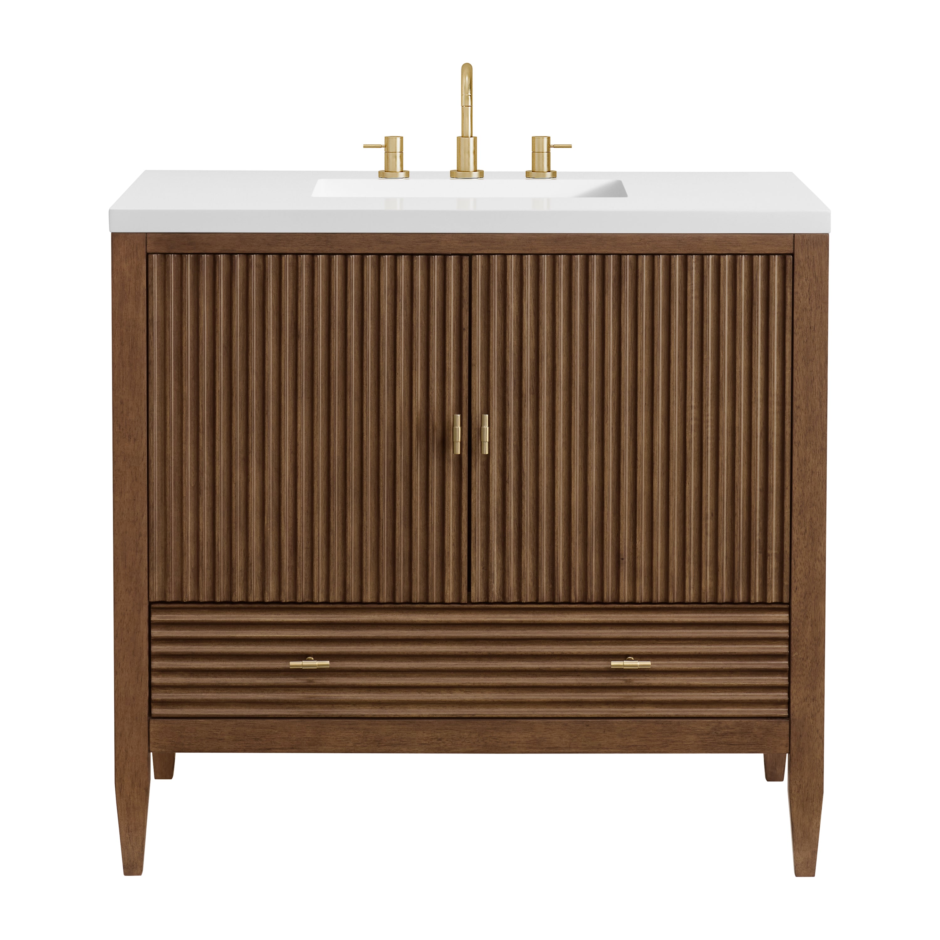 James Martin Myrrin 36" Vanity in Mid Century Walnut with 3cm Countertop