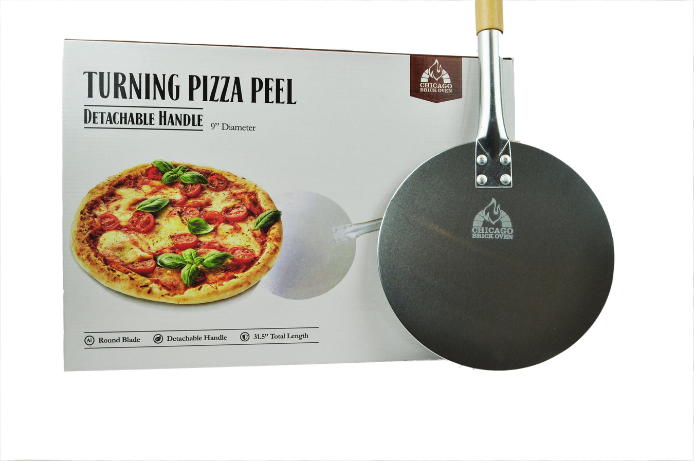 Round Turning Pizza Peel: 9" Diameter