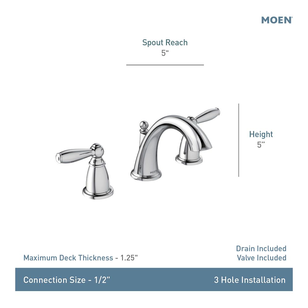 Brantford two-handle high arc bathroom faucet