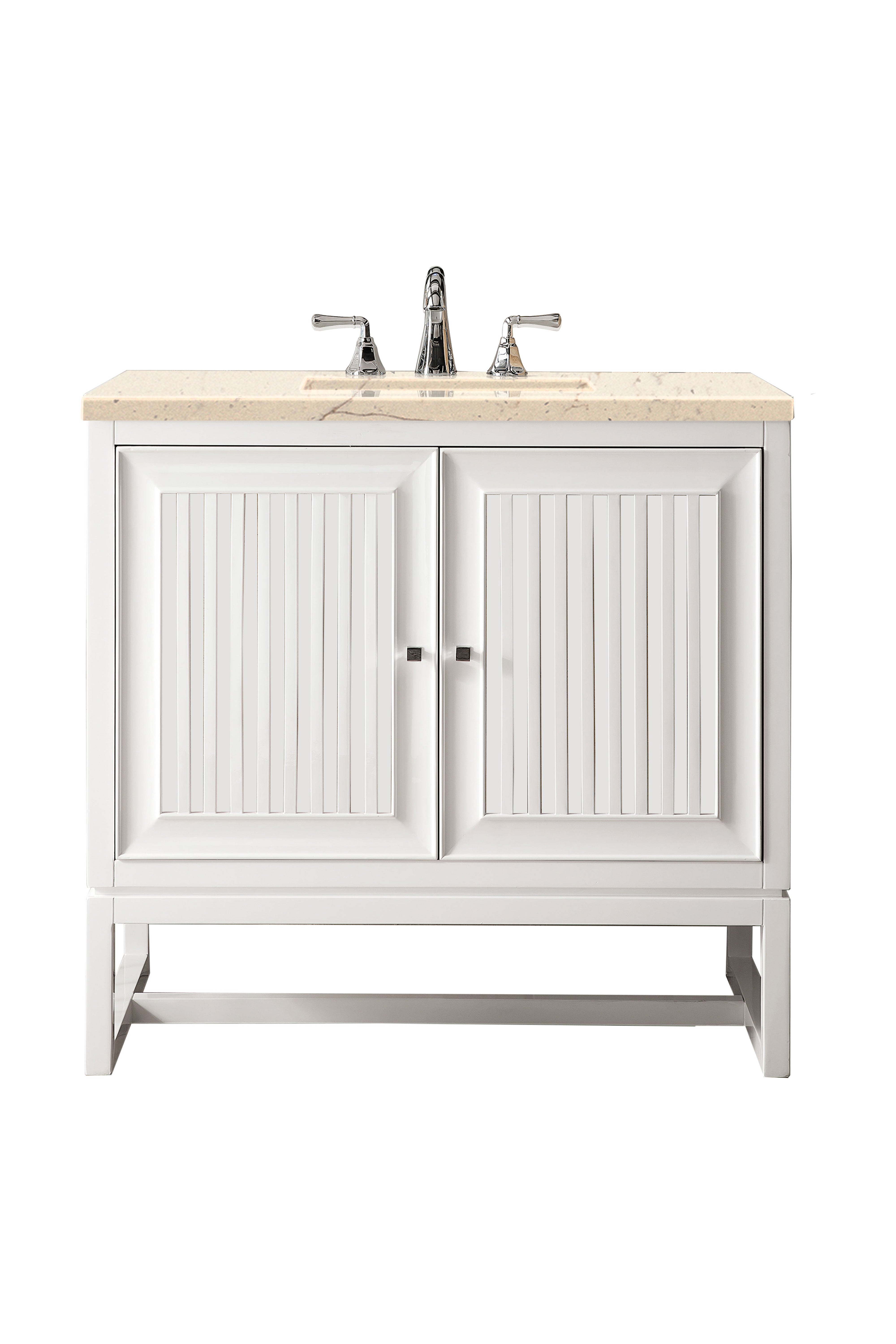James Martin Athens 36" Single Vanity in Glossy White with 3cm Countertop