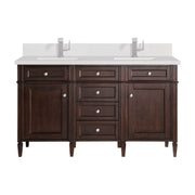 James Martin Brittany 60" Double Vanity in Burnished Mahogany with 3cm Countertop