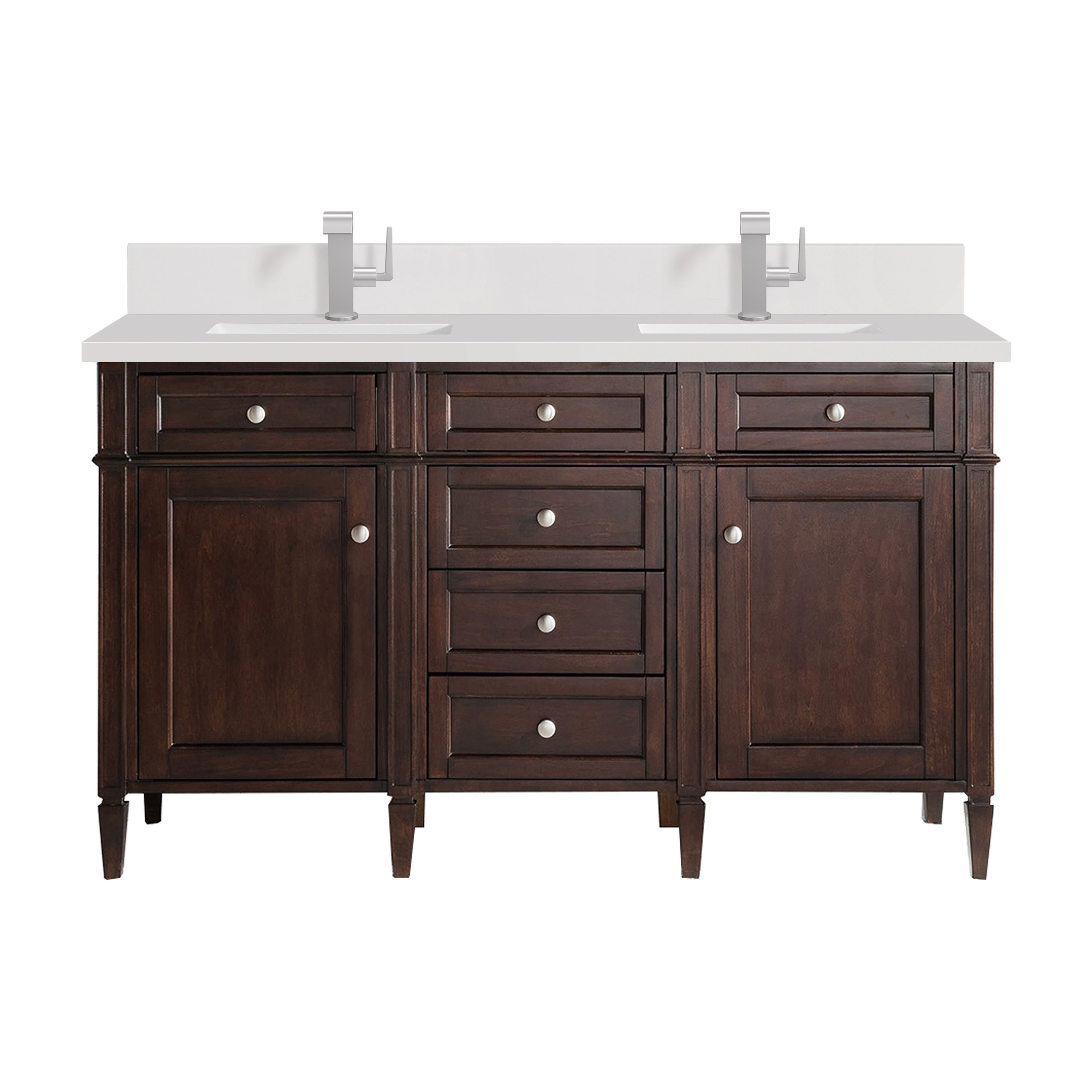 James Martin Brittany 60" Double Vanity in Burnished Mahogany with 3cm Countertop