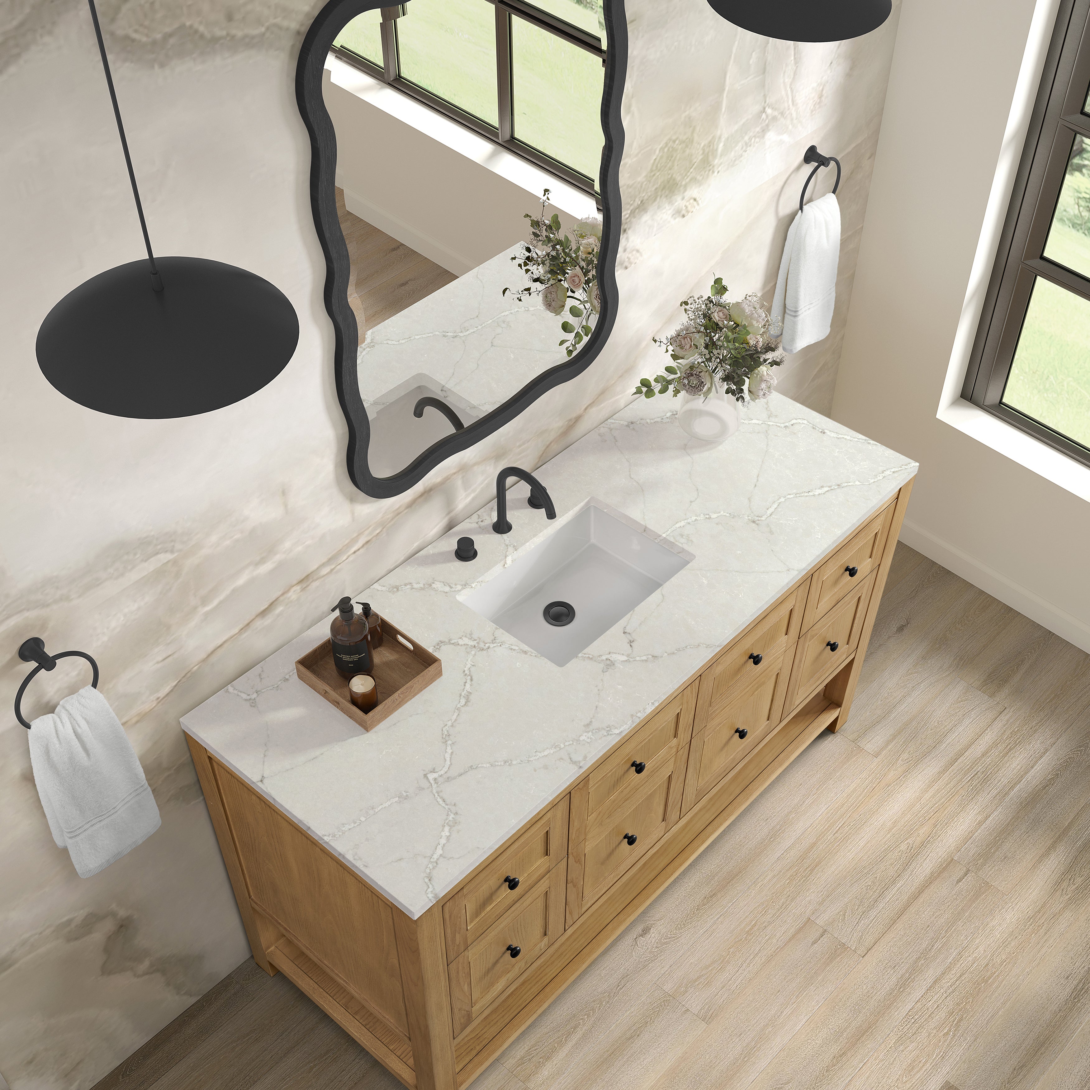 James Martin Breckenridge 60" Single Vanity in Light Natural Oak with 3cm Countertop