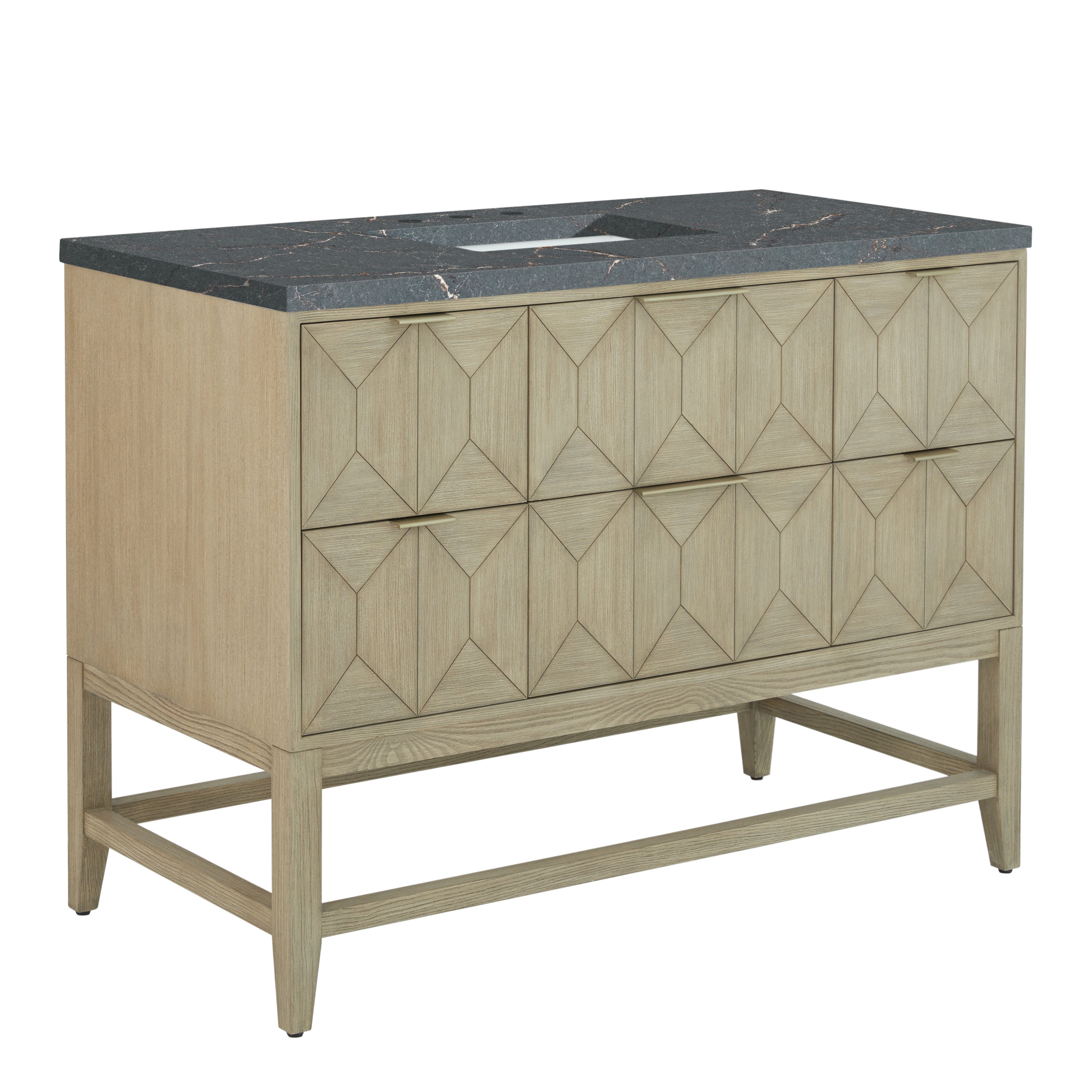James Martin Emmeline 48" Single Vanity in Pebble Oak with 3cm Countertop